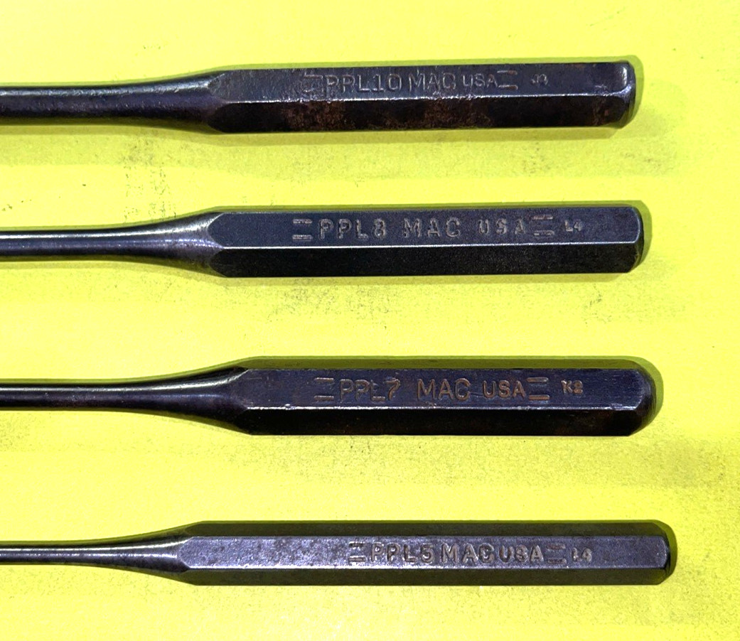 MAC TOOLS 4 PIECE LONG PIN PUNCH 5/32-5/16 SET FREE SHIPPING IN THE US