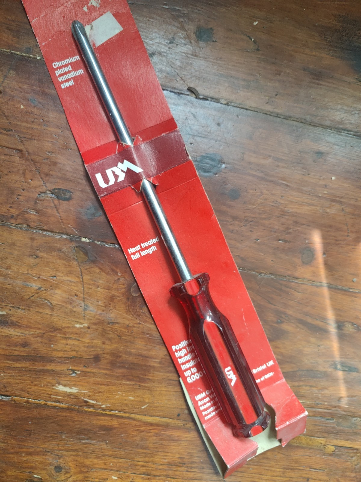 Sheffield UBM Pozidriv Screwdriver No.4 Chromium Plated Vanadium Steel Insulated