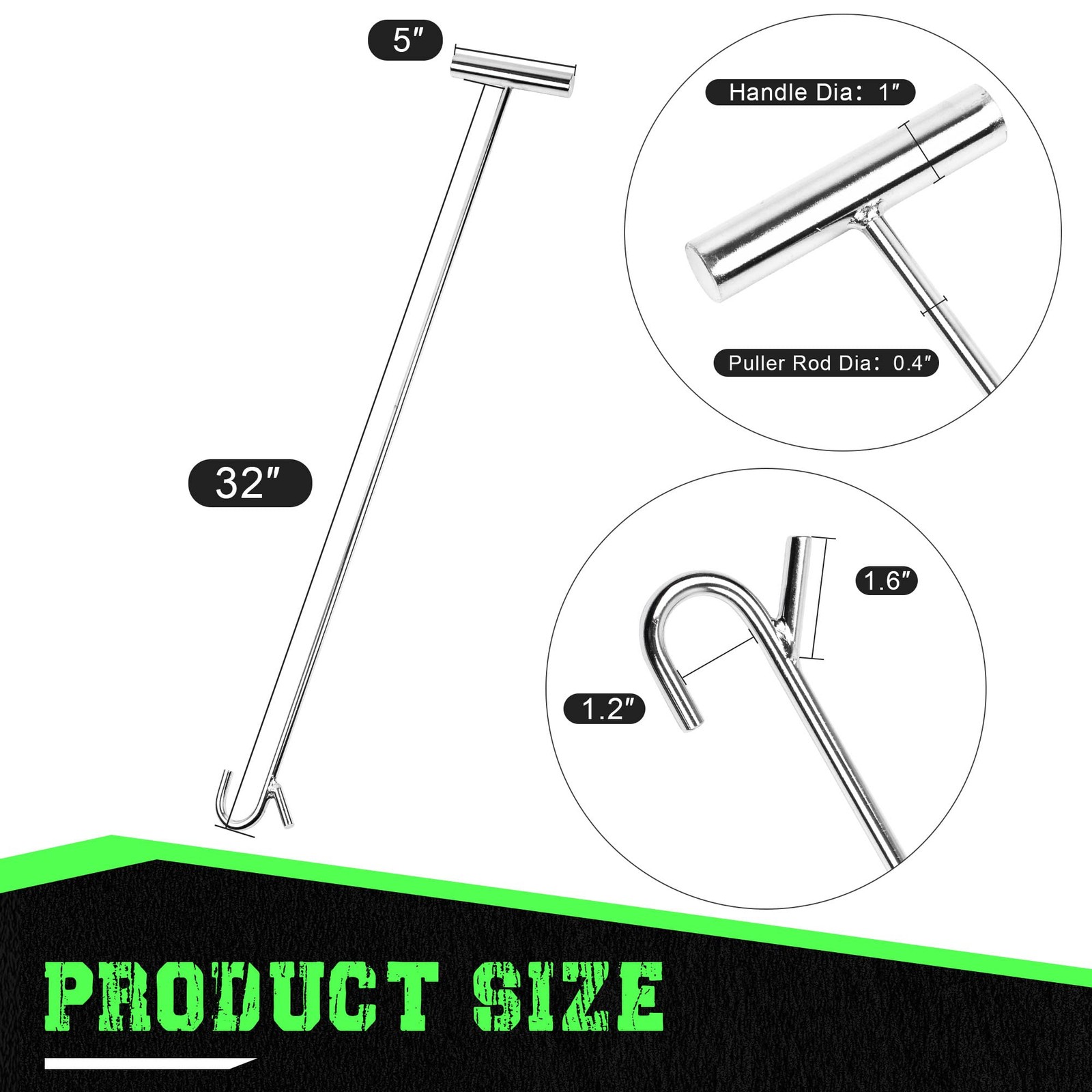 AUTOSwpozo 5th Wheel Pin Puller, 32″ Solid Steel Chrome Plated 1 Pack