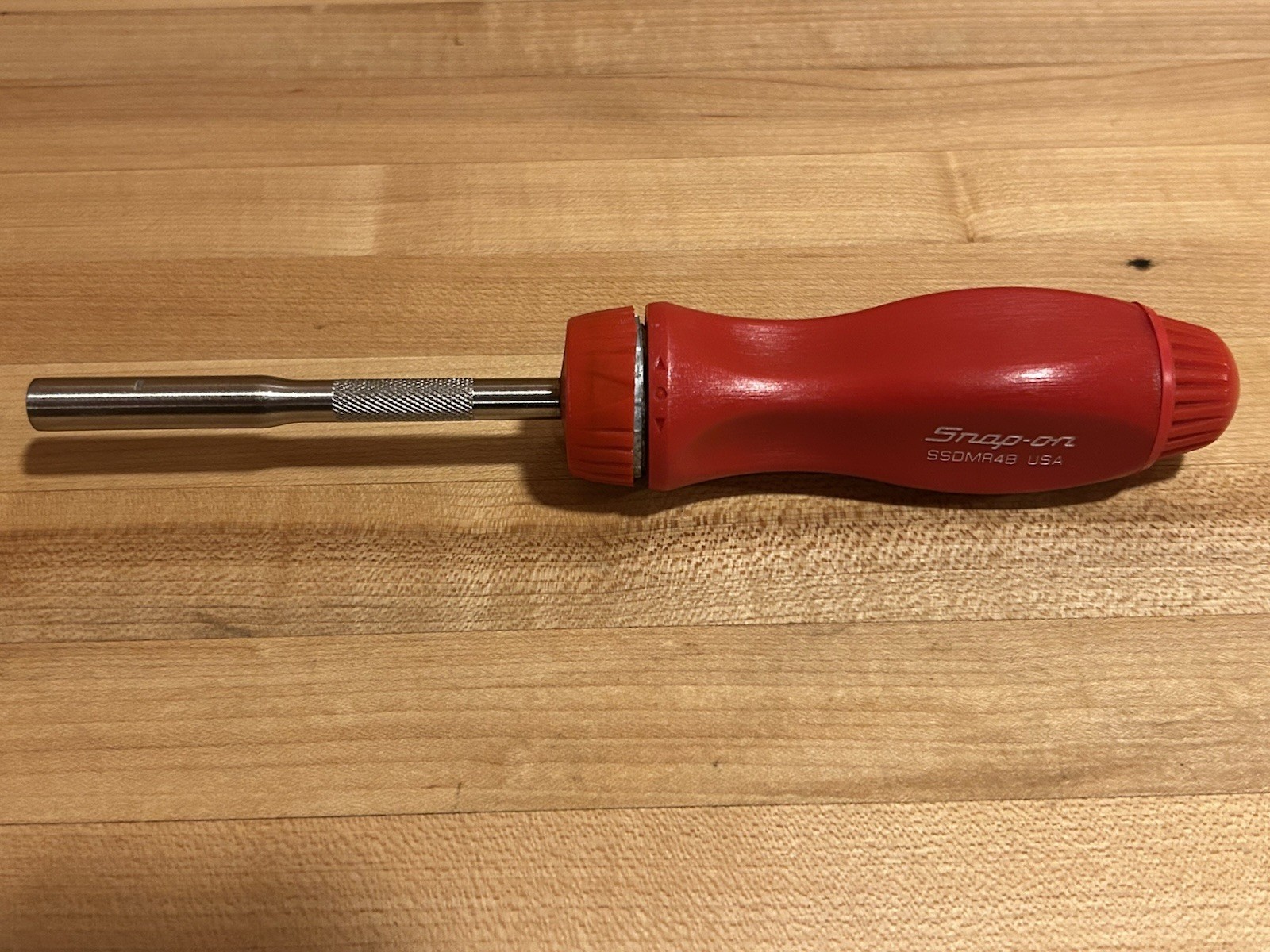 Snap-on Tools | 1990s SSDMR4BR Red Ratcheting Screwdriver + 4 Original Bits
