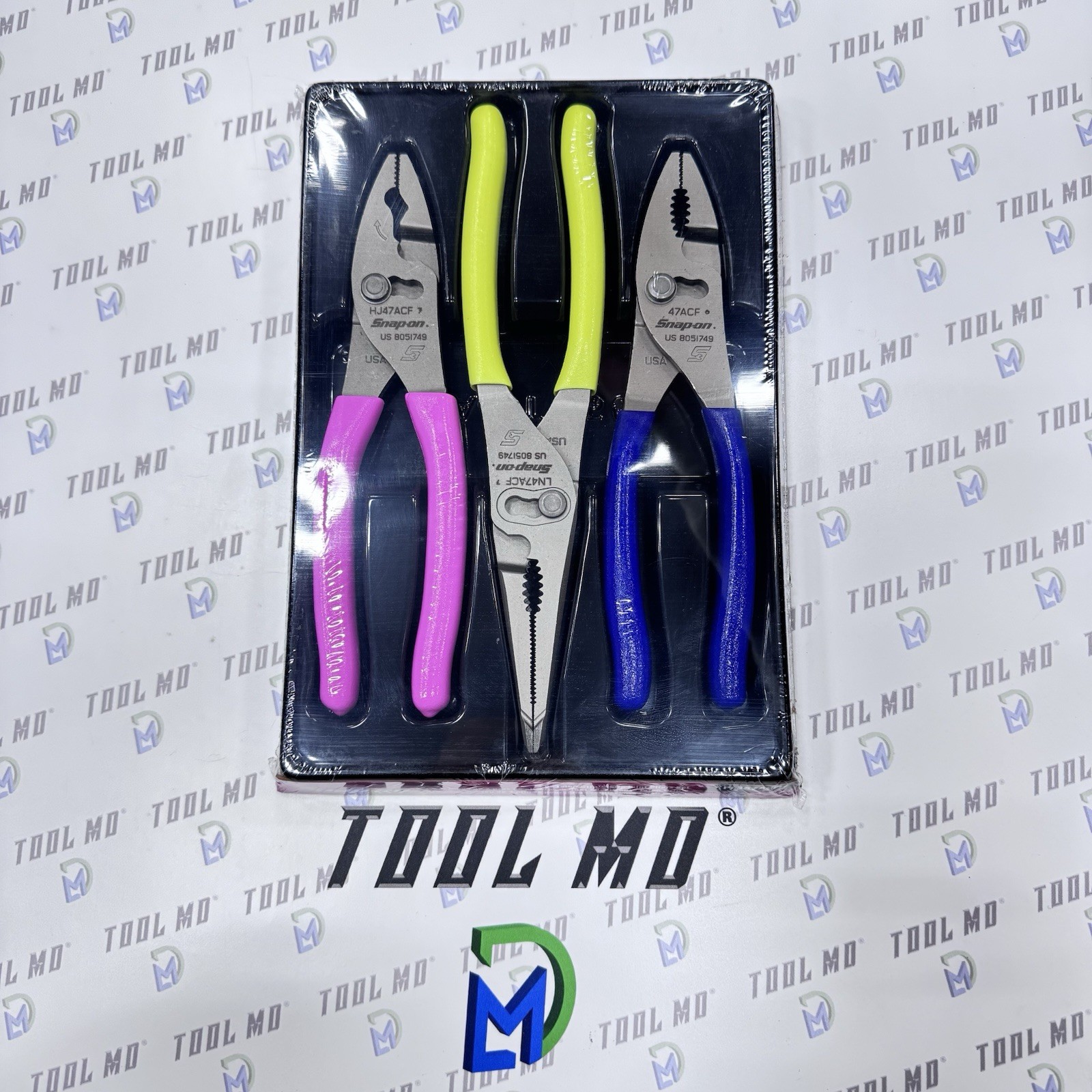 Snap-on Tools USA NEW Assorted Color Slip Joint Pliers Set PL347ACF LN47ACF