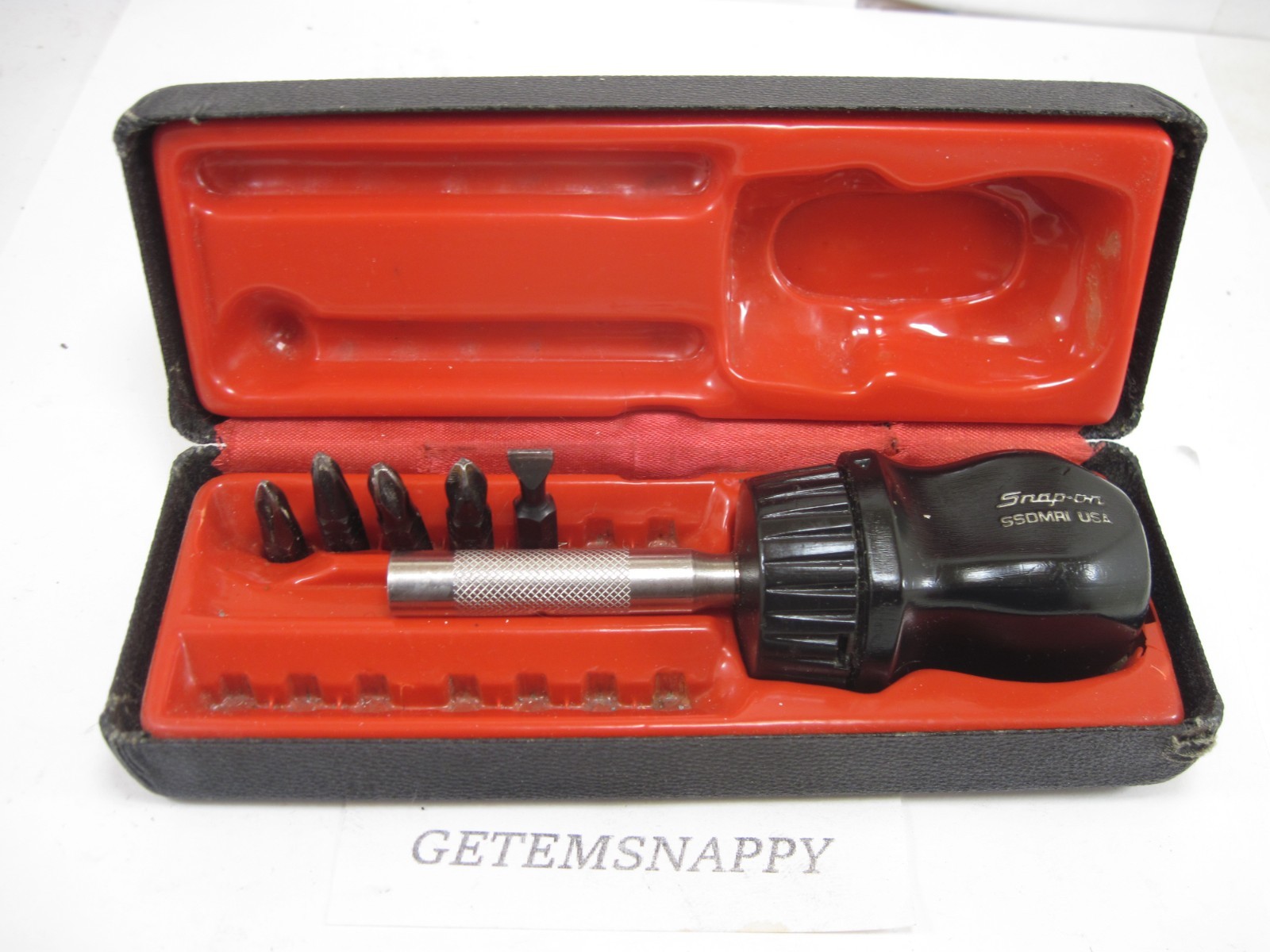 Snap On Stubby Magnetic Ratcheting Screwdriver Set W/Case PB67 NICE