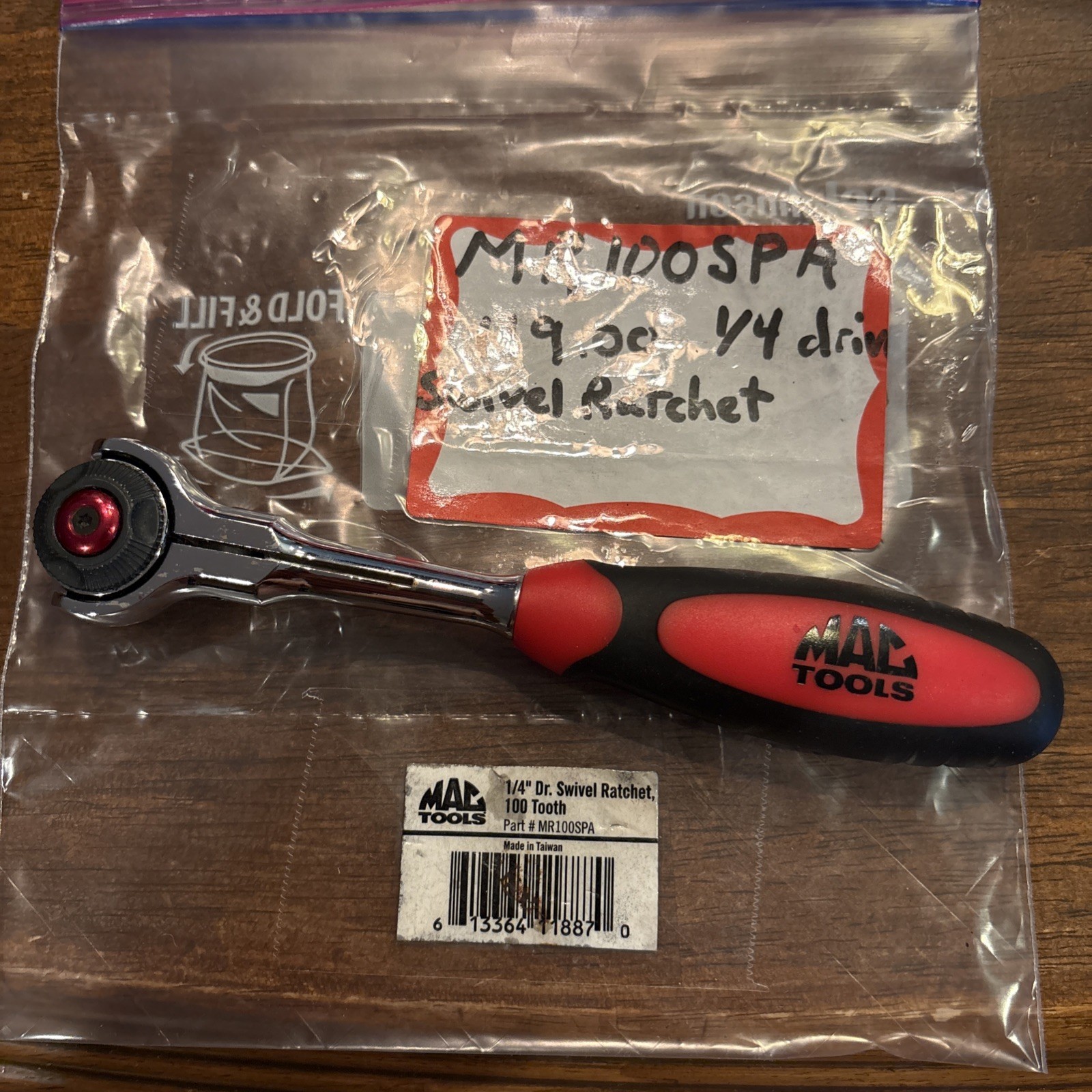 Mac Tools 1/4 Inch Drive Swivel Ratchet