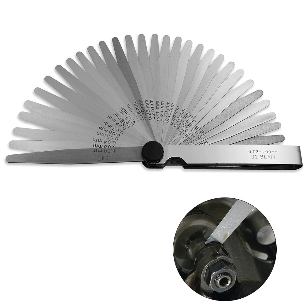 Dual Marked 32 Blade Feeler Gauge Set Stainless Steel 0 03 1mm 0 0010 04