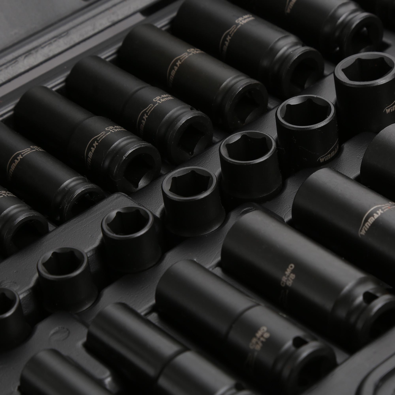 3/8″ Dr 6 Point SAE & Metric Standard & Deep Impact Socket Tool Set CR-MO 42pcs