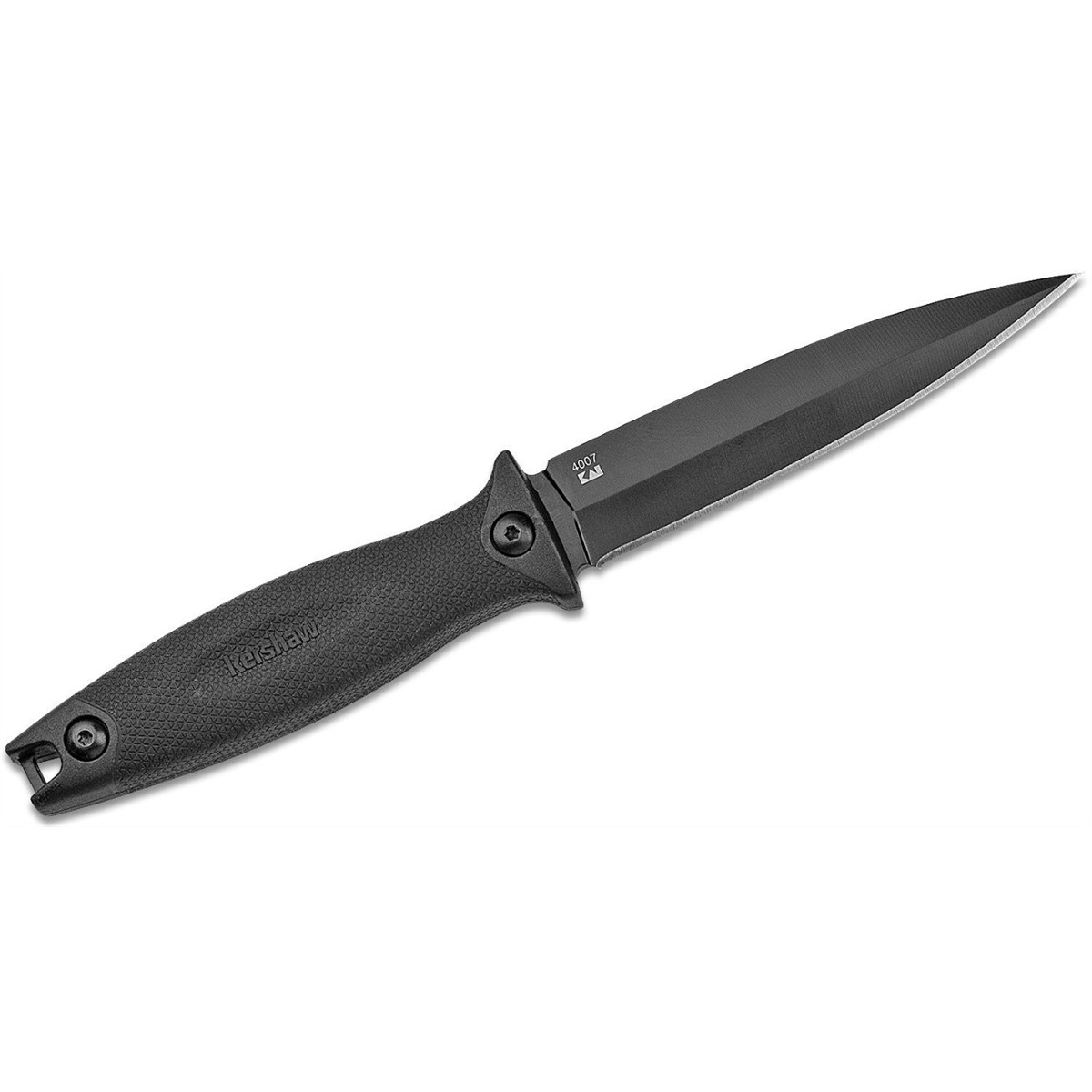 Kershaw Secret Agent Spear Point Fixed Blade Boot Knife with Nylon Dual-Carry Sh