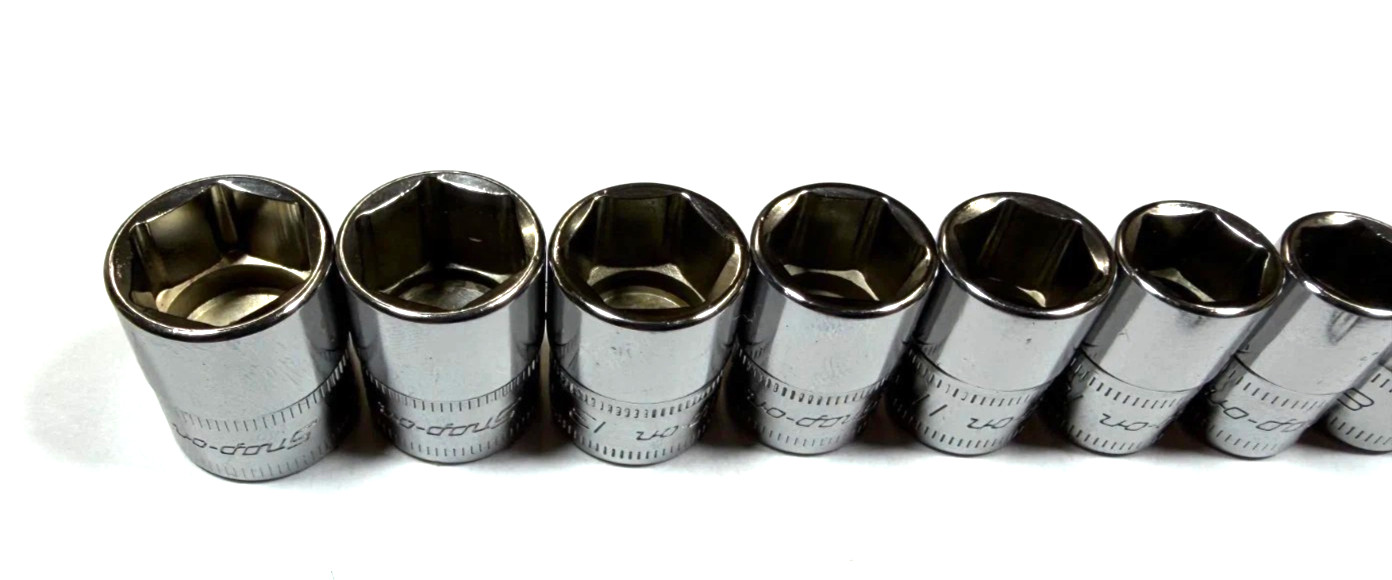 New Snap-on™ 1/4″ drive 5 thru 15 mm 6-point Shallow Socket Set 112TMMY Unused