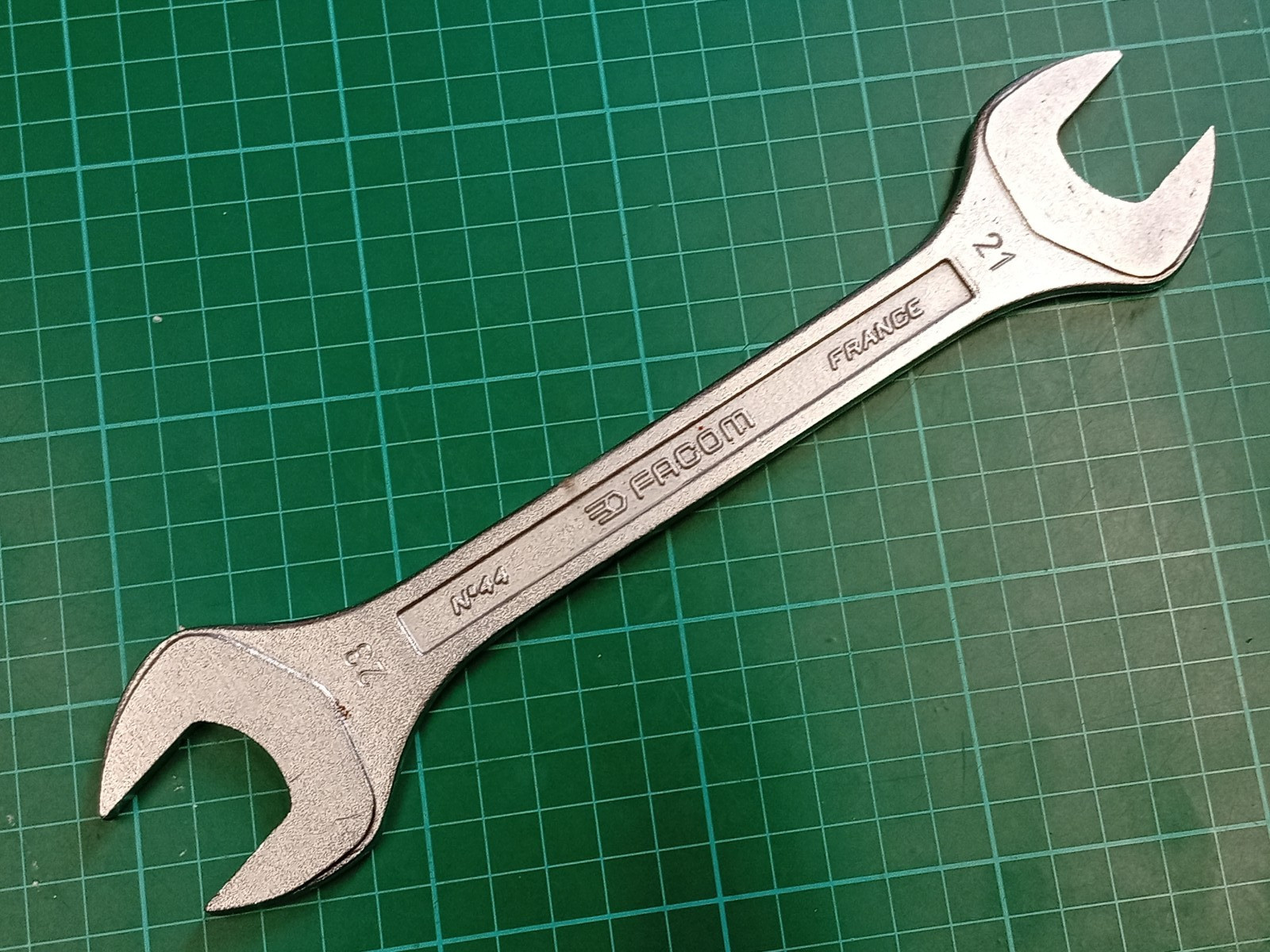 Facom No44, 21mm x 23mm, Vanachrome, Open Ended Spanner, Made In France