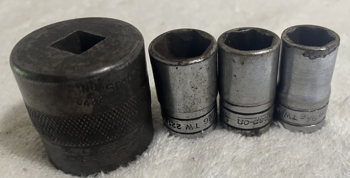 SNAP ON TOOLS – Lot Of 3 Sockets , 1/2″ Drive,6 Point, TW Series + 432 Adapter