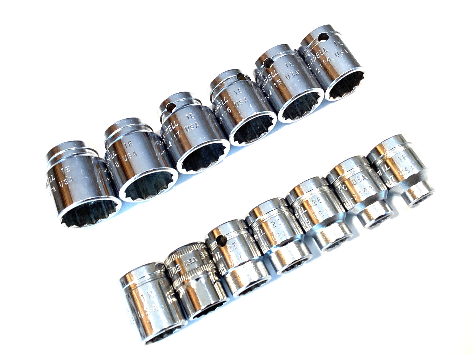 Snap On And Cornwell 13 Piece 3/8” Drive 12 POINT Metric Shallow Socket Set USA