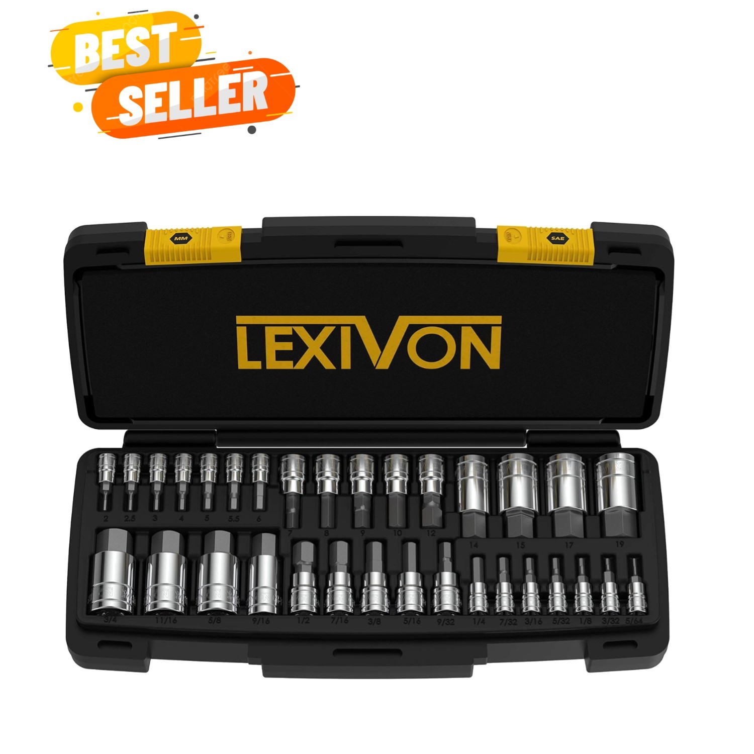 Master HEX Bit Socket Set, S2 Alloy Steel | Complete 32-Piece, SAE and Metri…