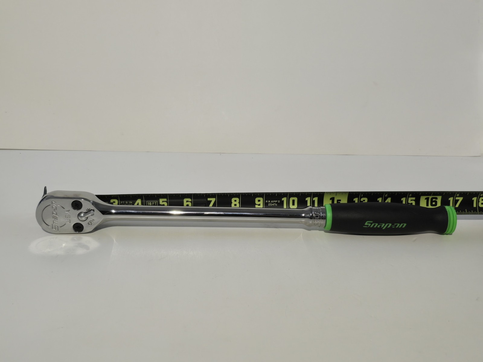 NEW 🇺🇸 Snap-on Tools USA Green 1/2″ Drive Soft Grip Ratchet 15″ Long SHL80AG