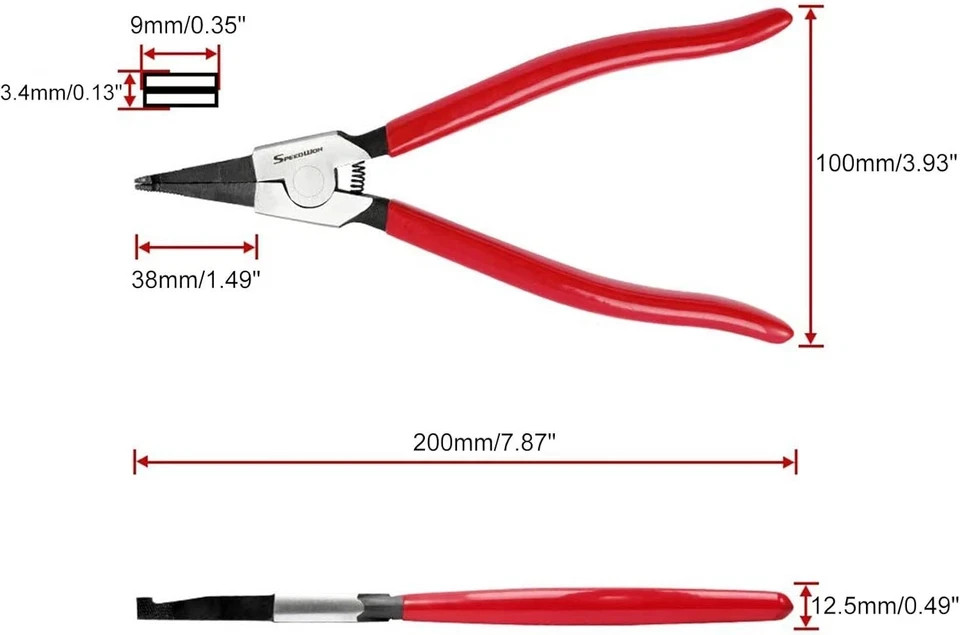 SPEEDWOX 8 Inches Lock Ring Pliers for Removing 8′ – ultra light, Red