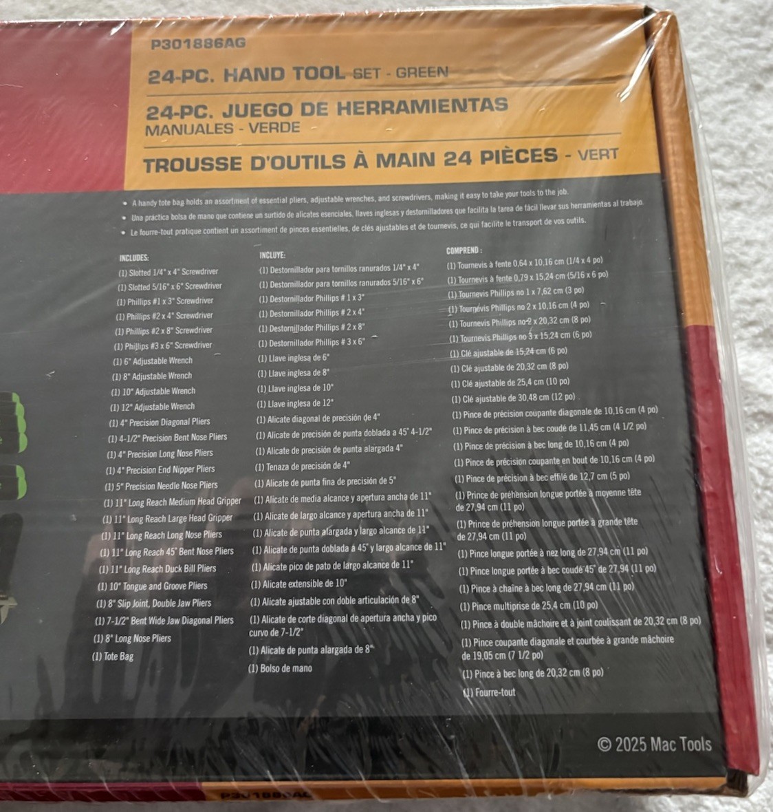 Mac Tools 24 Pc. Tool Set w/Storage Bag (Green)