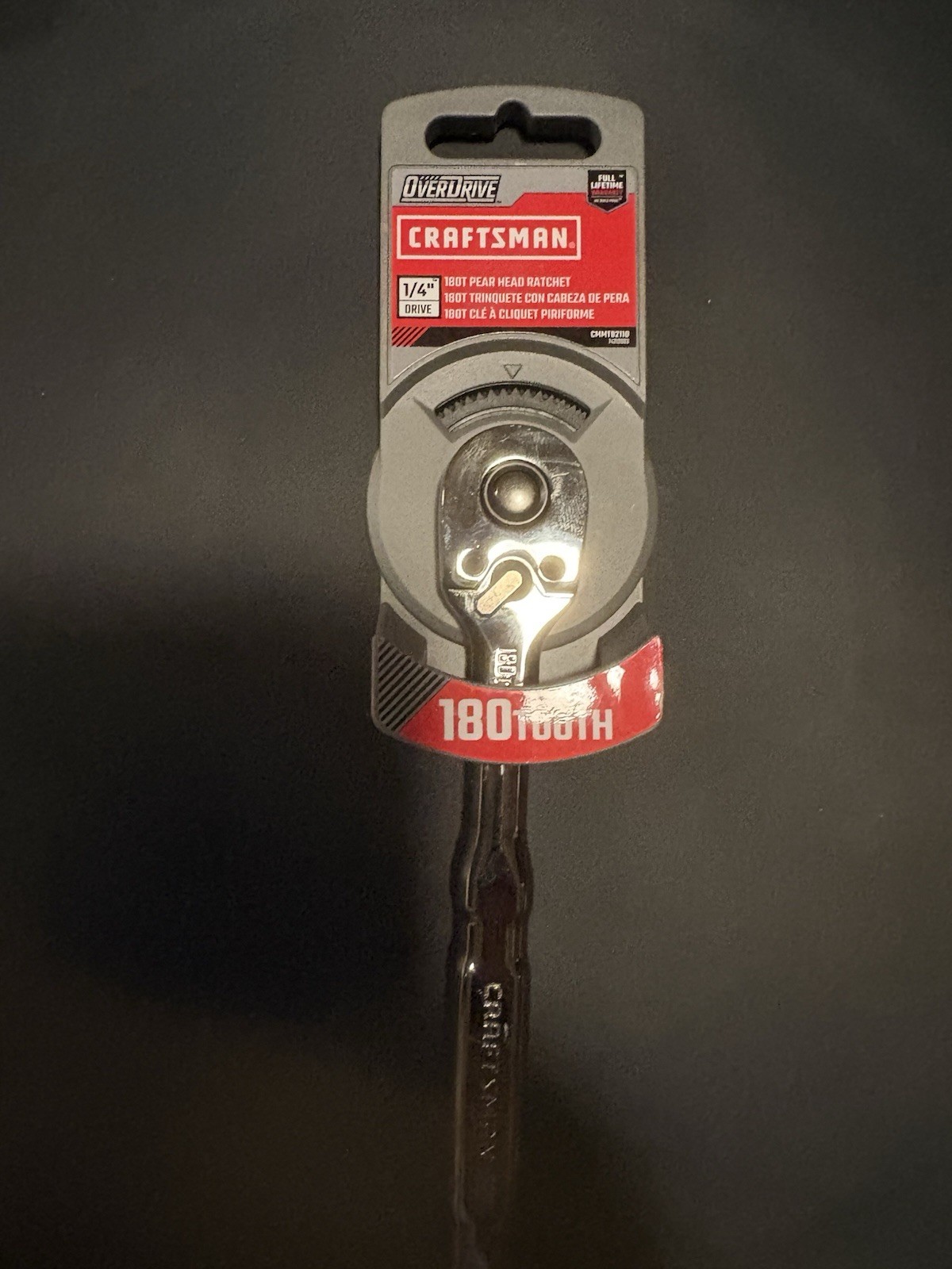 Craftsman Overdrive 1/4″ Drive 180T Pear Head Ratchet CMMT82110