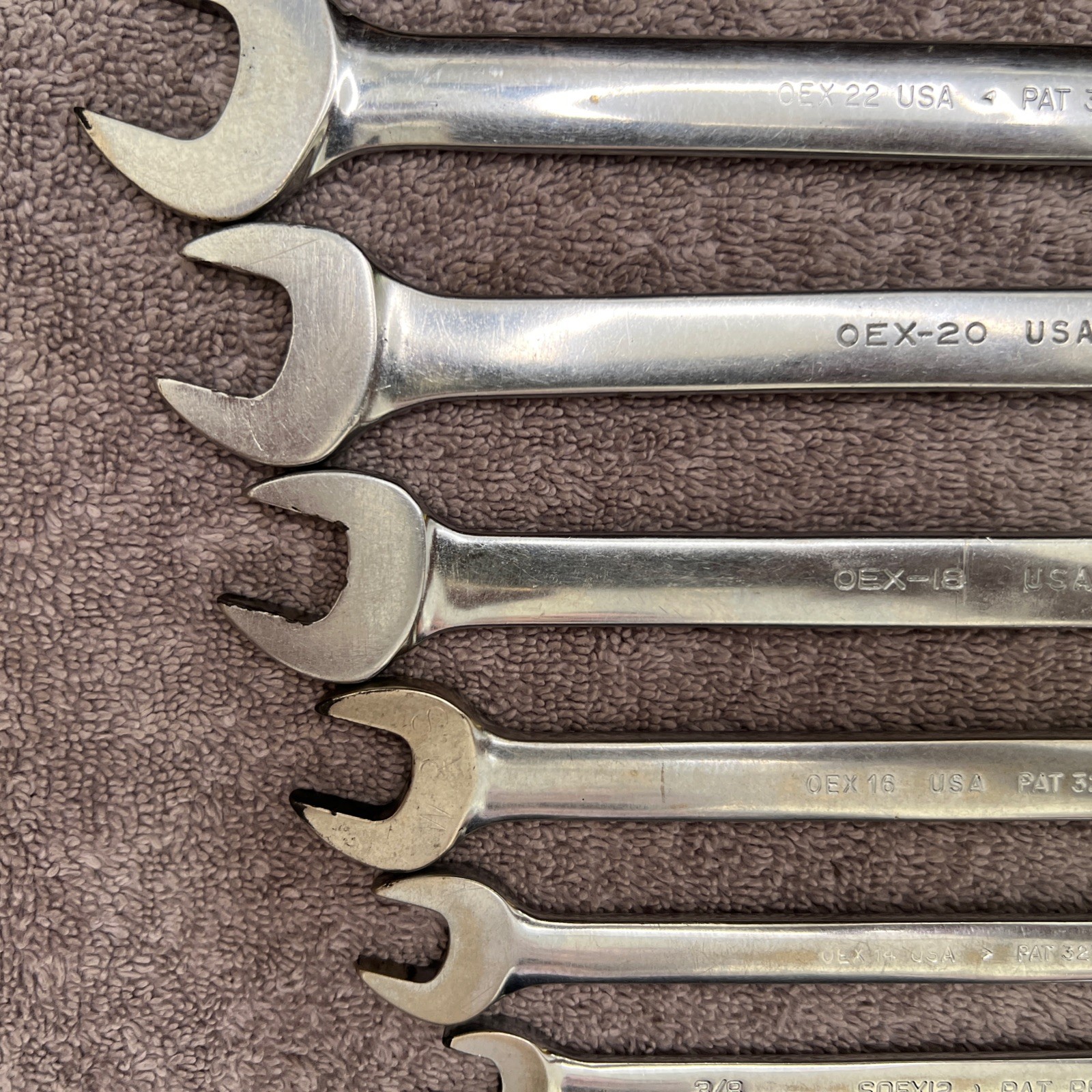 Snap-On Tools USA 7pc 3/8-3/4” (SOEX12-OEX24) Chrome Combination Wrench 12 Point