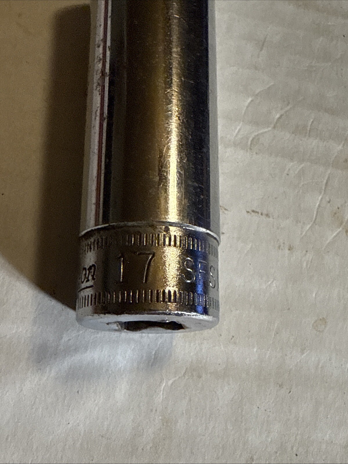 Snap-On sfsm17 17mm metric 3/8″ drive 6 point deep chrome socket