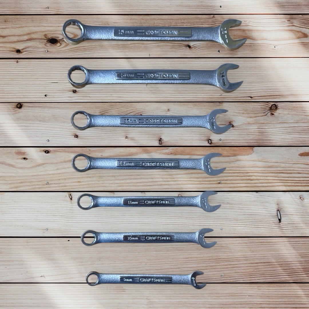 Vintage Craftsman 12-Pt Metric Combination Wrenches Set 9mm-15mm Forged in USA