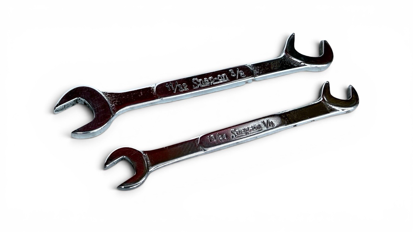 Snap-on DS2224 DS1516 2pc Double Open End Wrench Set 11/32 3/8 15/64 1/4 USA