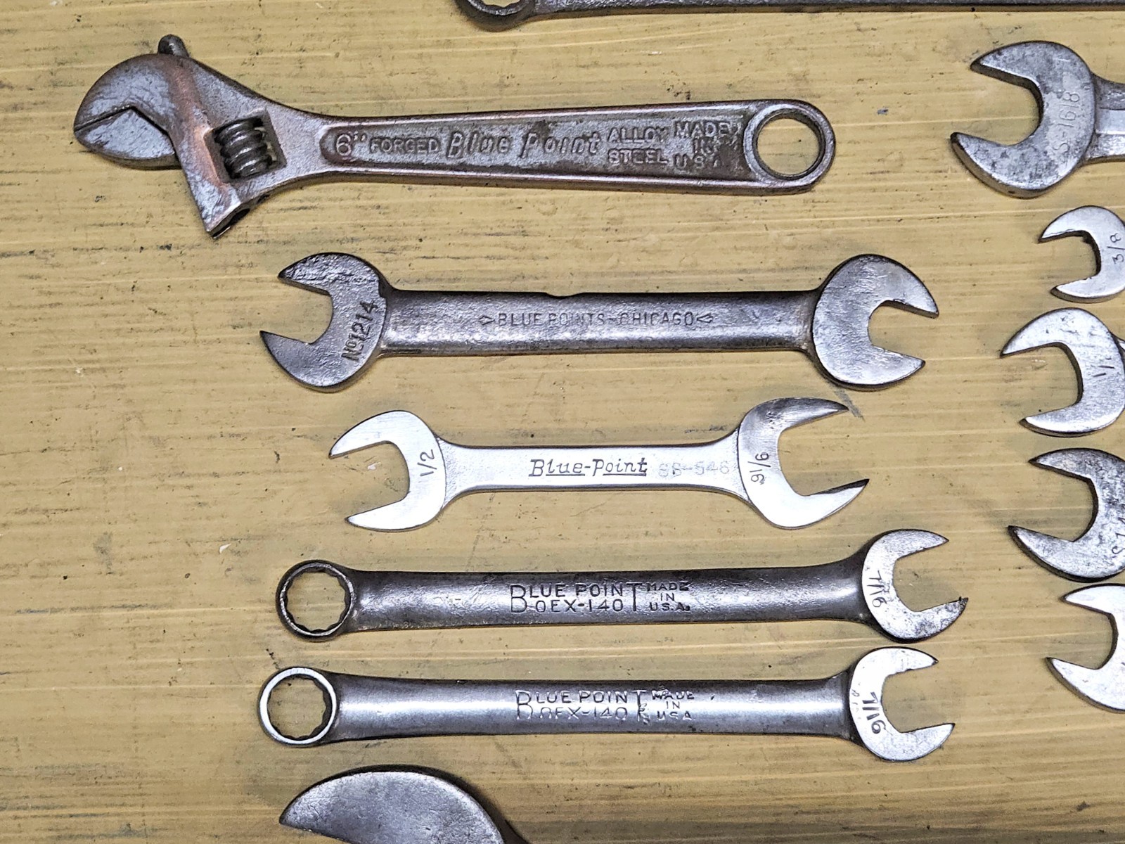 VINTAGE BLUE-POINT 16PC SAE OPEN END/COMBINATION WRENCH SET