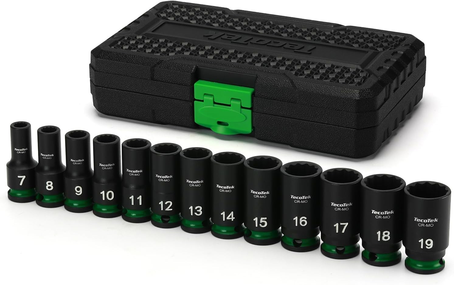 12-Point Impact Socket Set 7-19mm 3/8in Drive Chrome Molybdenum Steel