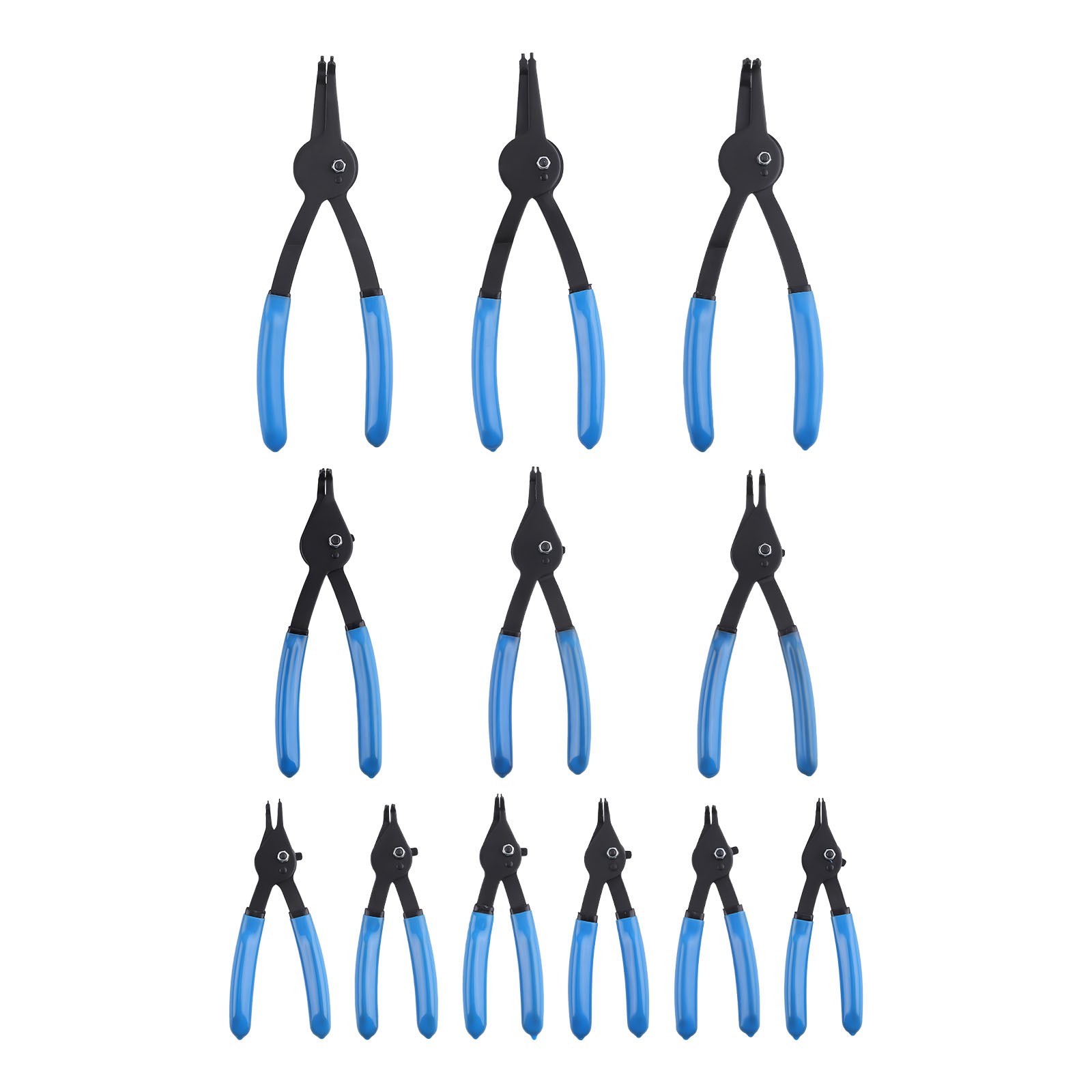 12 PC Versatile Retaining Snap Ring Pliers Fixed Tip Combination 9″ tip pliers