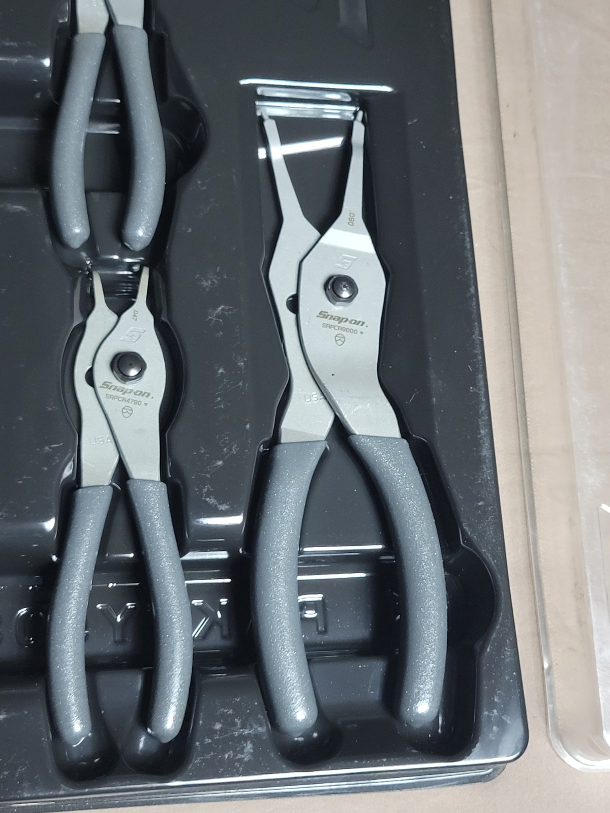 Snap-on 5-Piece Snap Ring Pliers Set Dark Titanium Gray SRPCR105DT