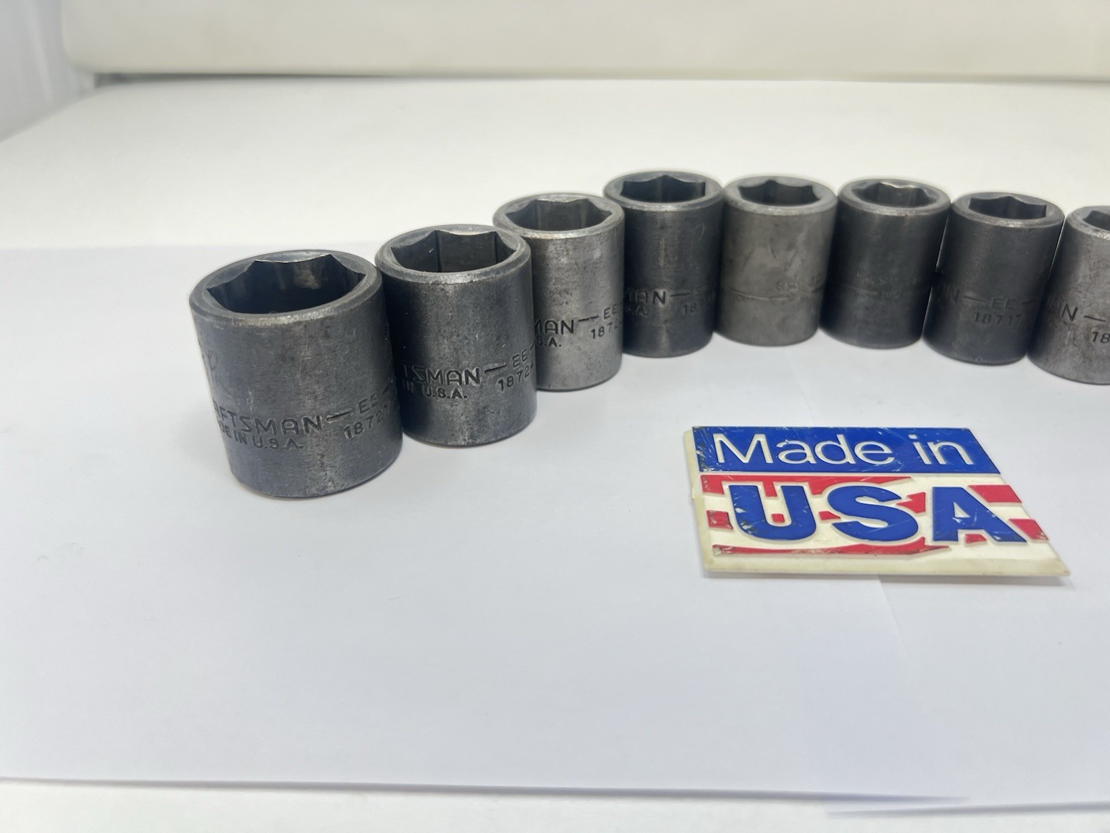 Vintage SEARS CRAFTSMAN USA 11pc METRIC GK EE Impact Socket Set 1/2″ Drive 19450