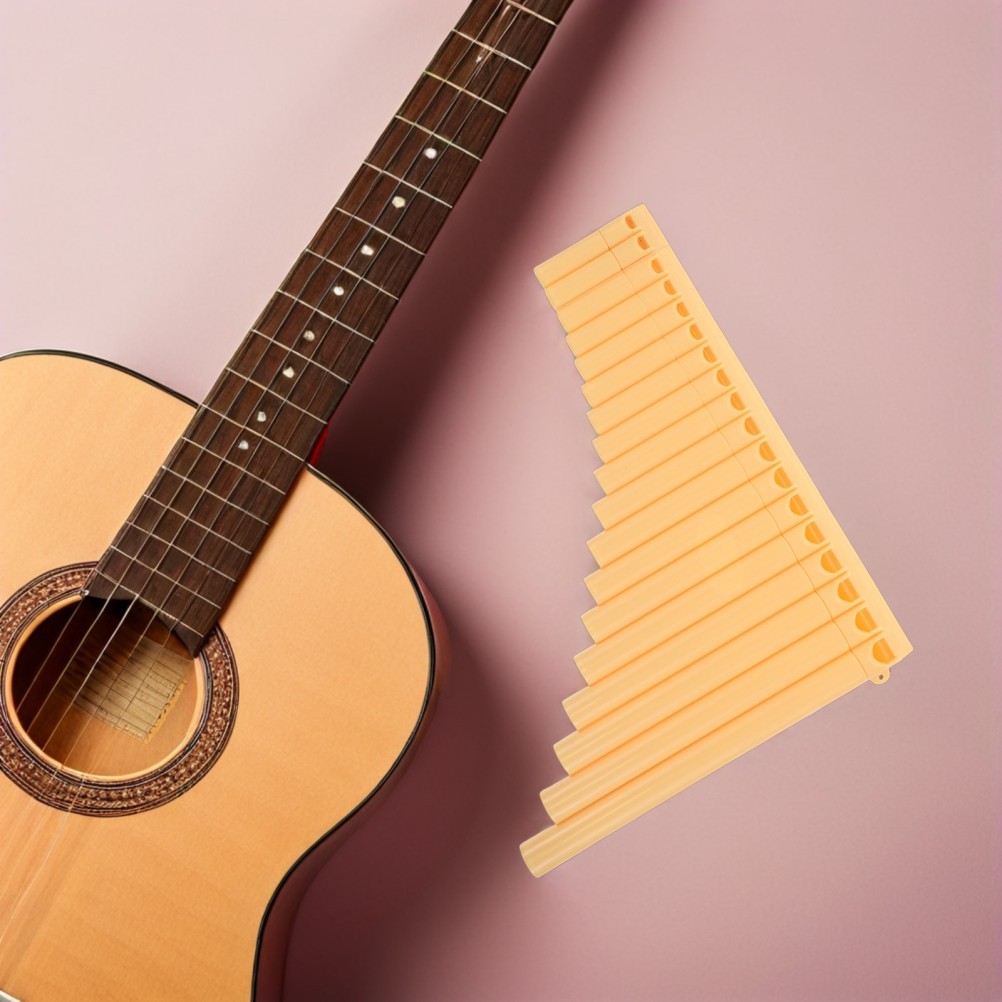 Handmade Yellow ABS Pan Flute for Students Durable Traditional Chinese Panpipe
