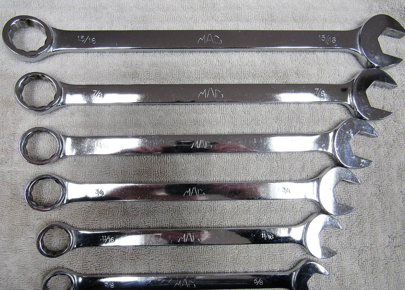 MAC TOOLS 9x LOT SAE COMBINATION WRENCH 1/4” – 15/16″ GOOD CONDITION