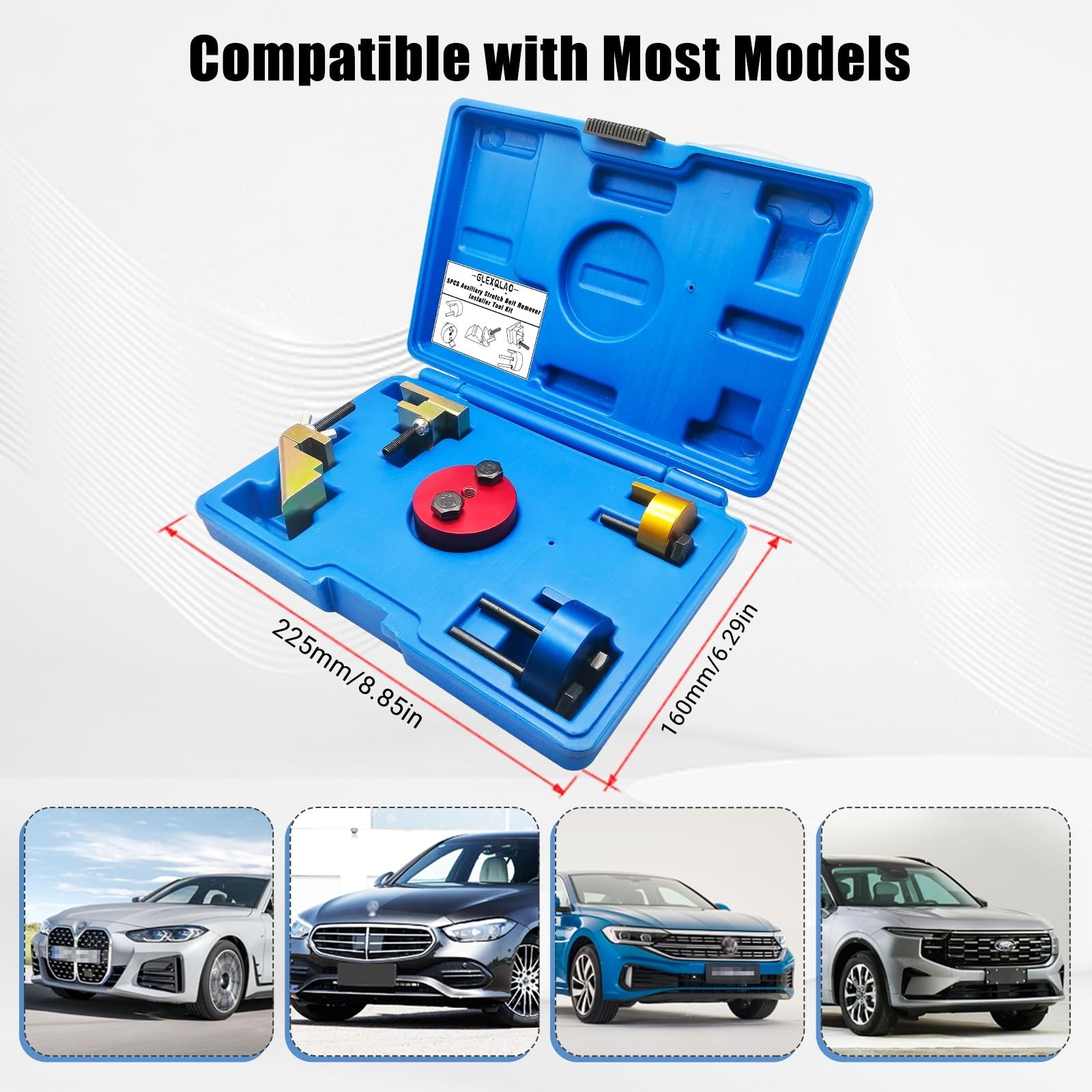 Universal Auxiliary Stretch Belt Removal Tool Set for BMW, Ford, Mercedes, VW, A