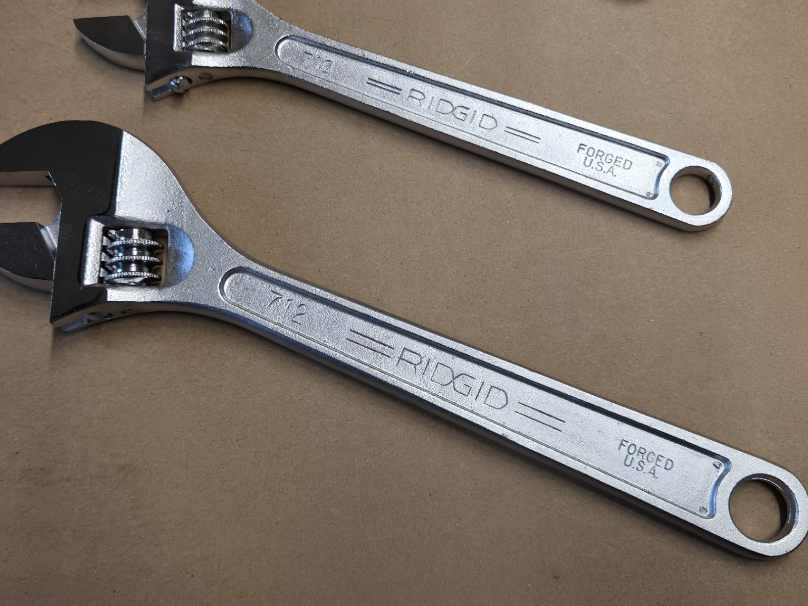 NOS USA Ridge Tool Co Ridgid 3 Pc Adjustable Wrench Set 8″ 10″ 12″ 708 710 712