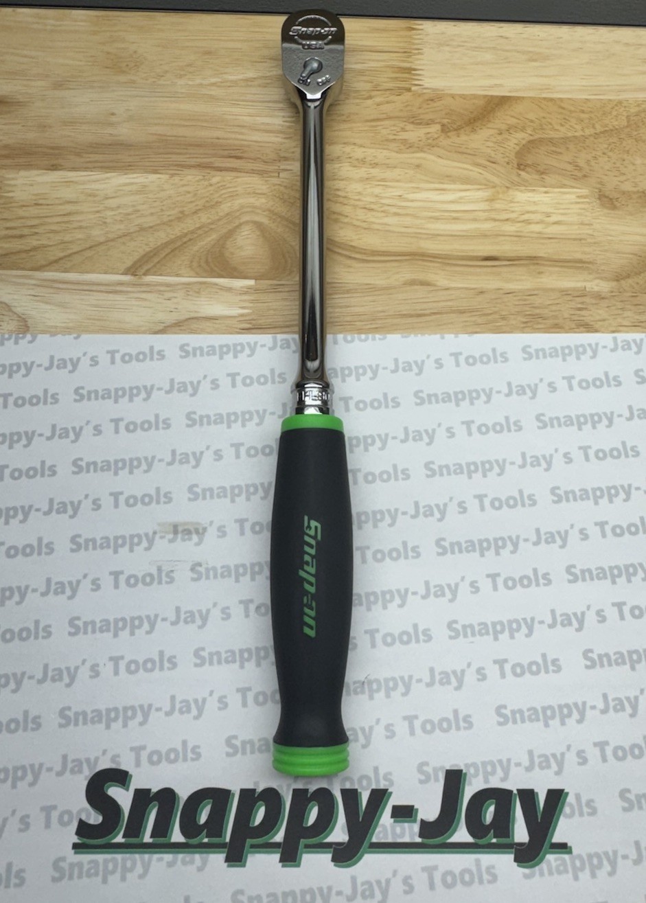 Snap-on Tools USA NEW 3/8″ Drive GREEN Soft Grip LONG Fixed Head Ratchet FHL80G