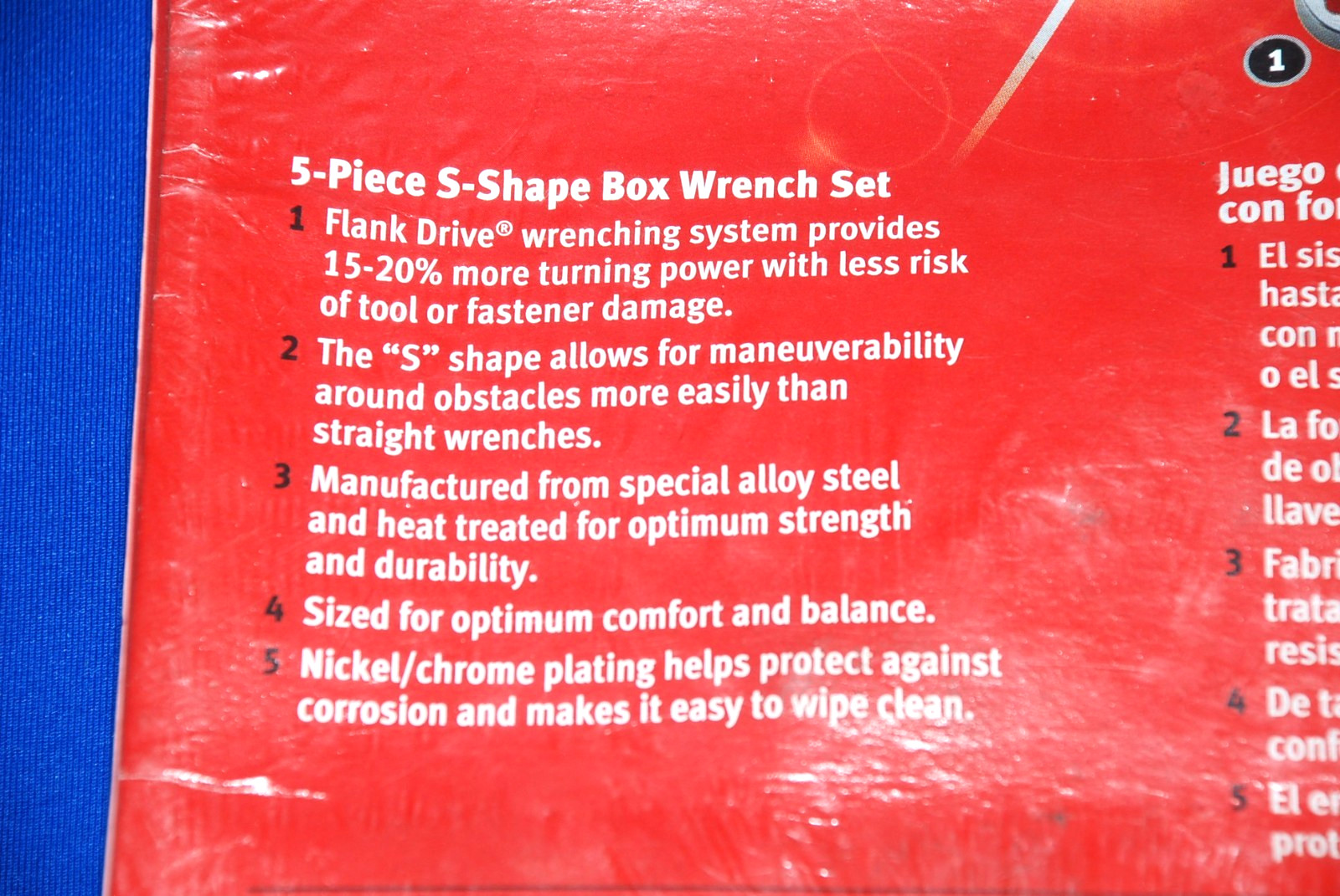 Snap-on NEW 5 Pc 12-Point SAE Flank Drive S-Shaped Box Wrench Set (5/16-7/8″)