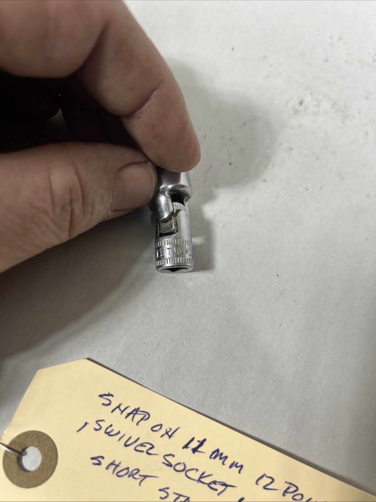 Snap-On Tools 11 Mm 12 Point Universal Socket With 1/4” Drive Short Used TMUM11