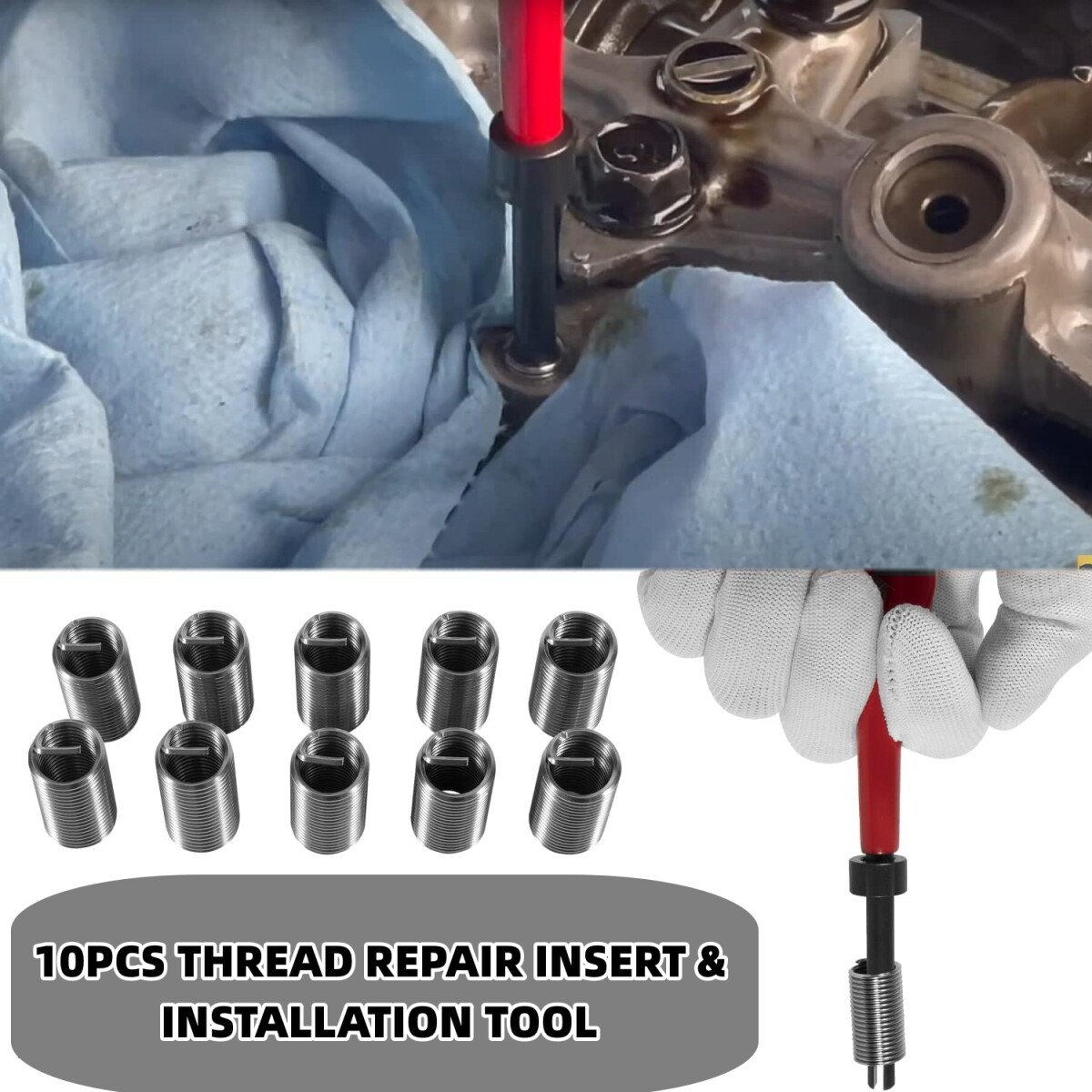 1420 Engine Cylinder Head Bolt Repair Tool Kit M11.5mm x 1.5 For Toyota Honda
