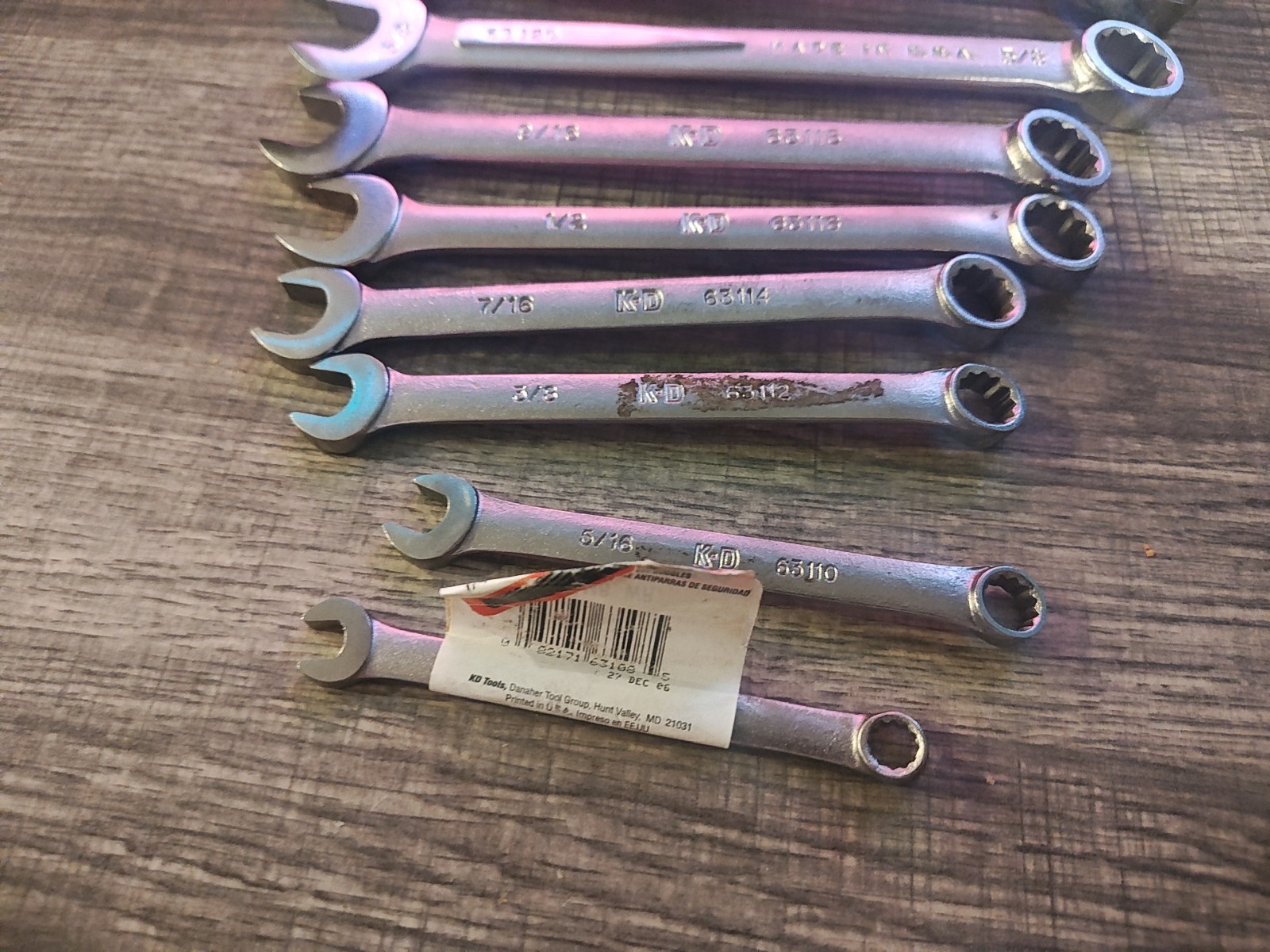 K-D Tools 11pc Combination Wrench Set 1/4″-7/8″new Old Stock Made In USA Read