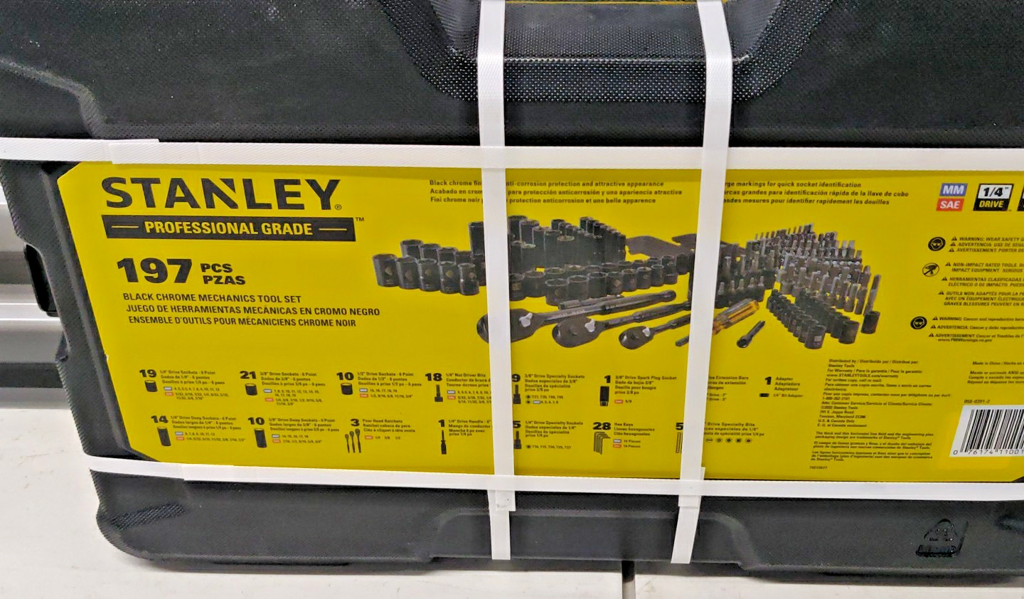 Stanley 197 PC Pro Grade Mechanics Tool Set STMT11001 Black Chrome NEW