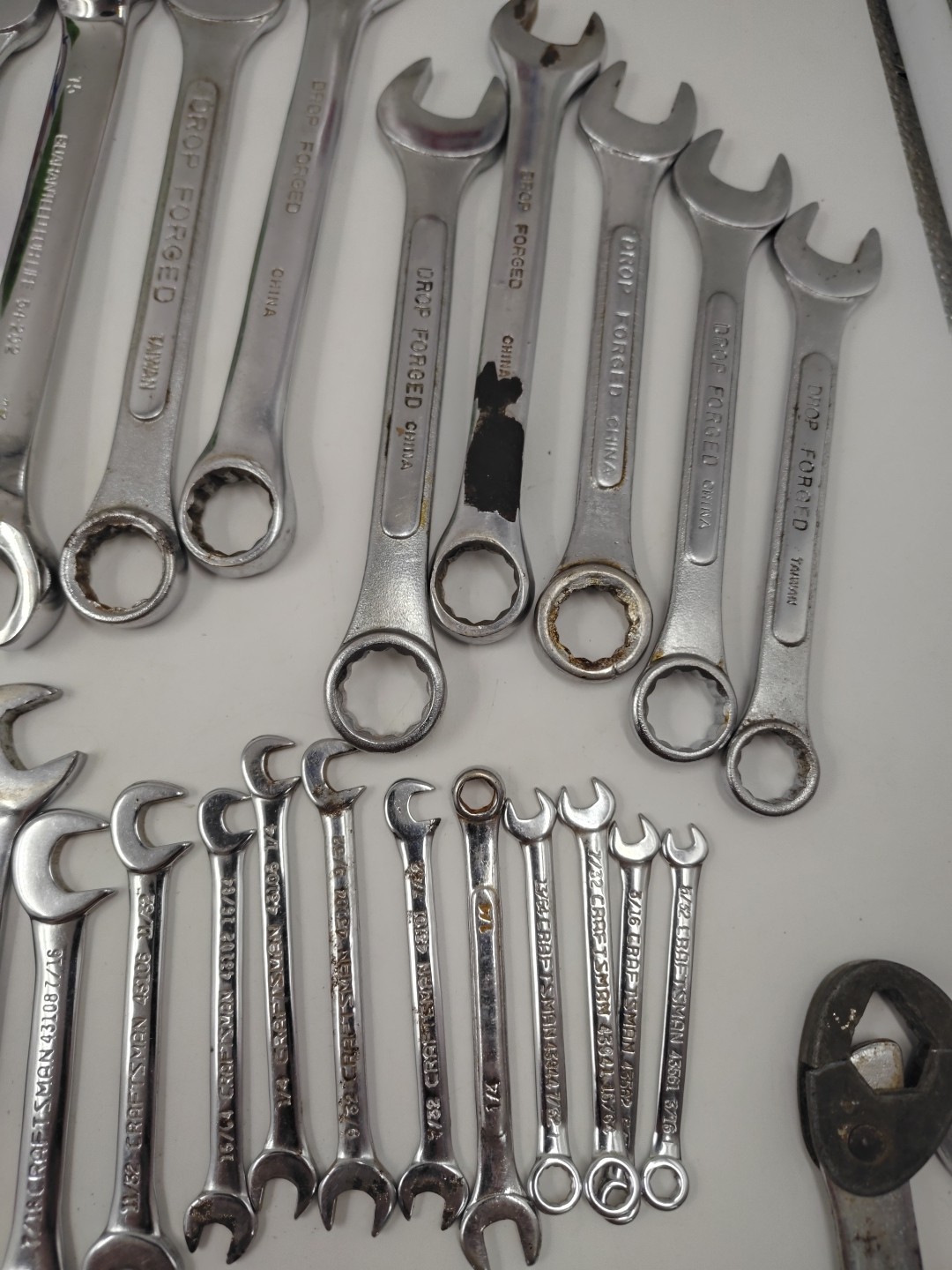 Lot of 68 SAE & Metric Combination Wrenches Craftsman Duralast + Keter Tool Box