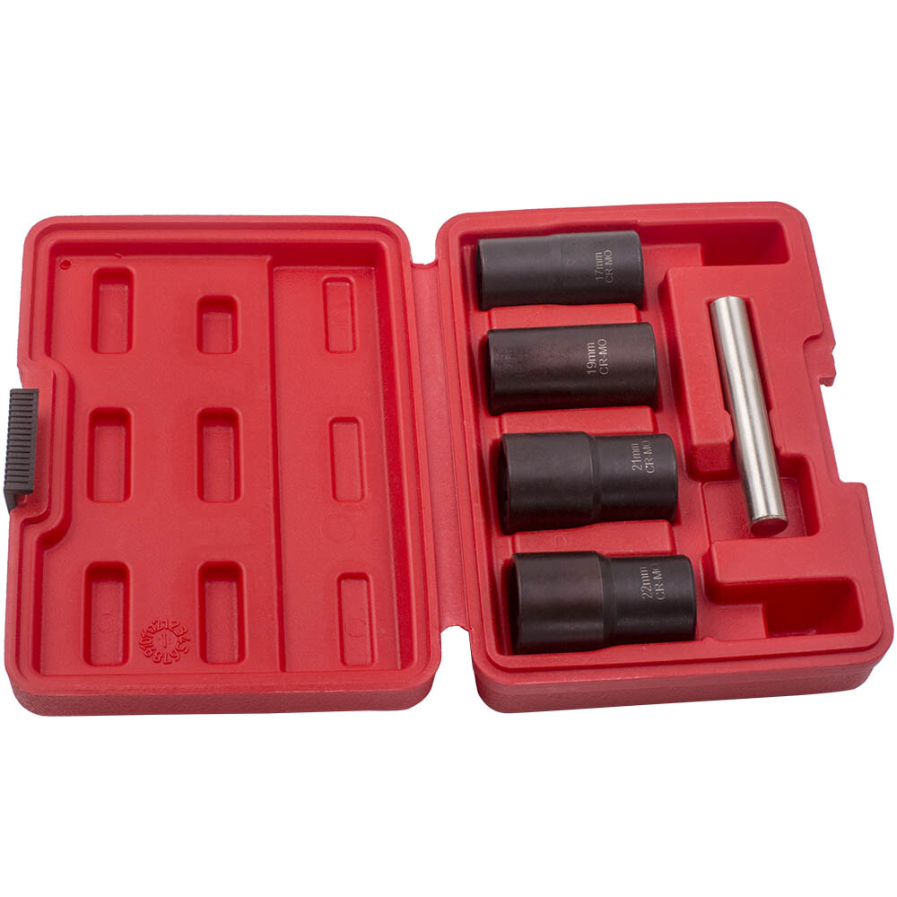 Twist Socket Lug Nut Lock Remover Extractor Tool Kit 17 19 21 22mm