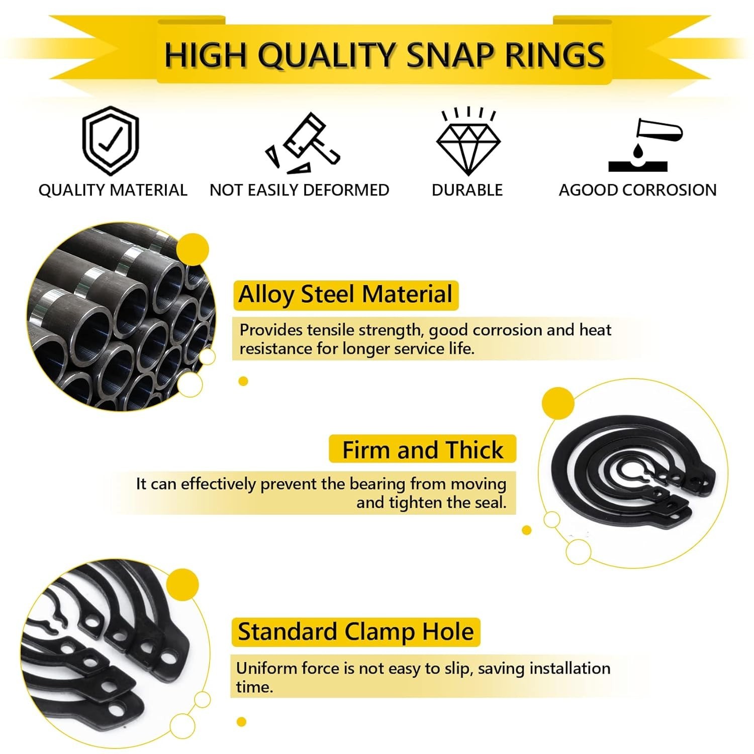 Versatile 325Pcs Circlip and C-Clip Set for Automotive and Machinery Use