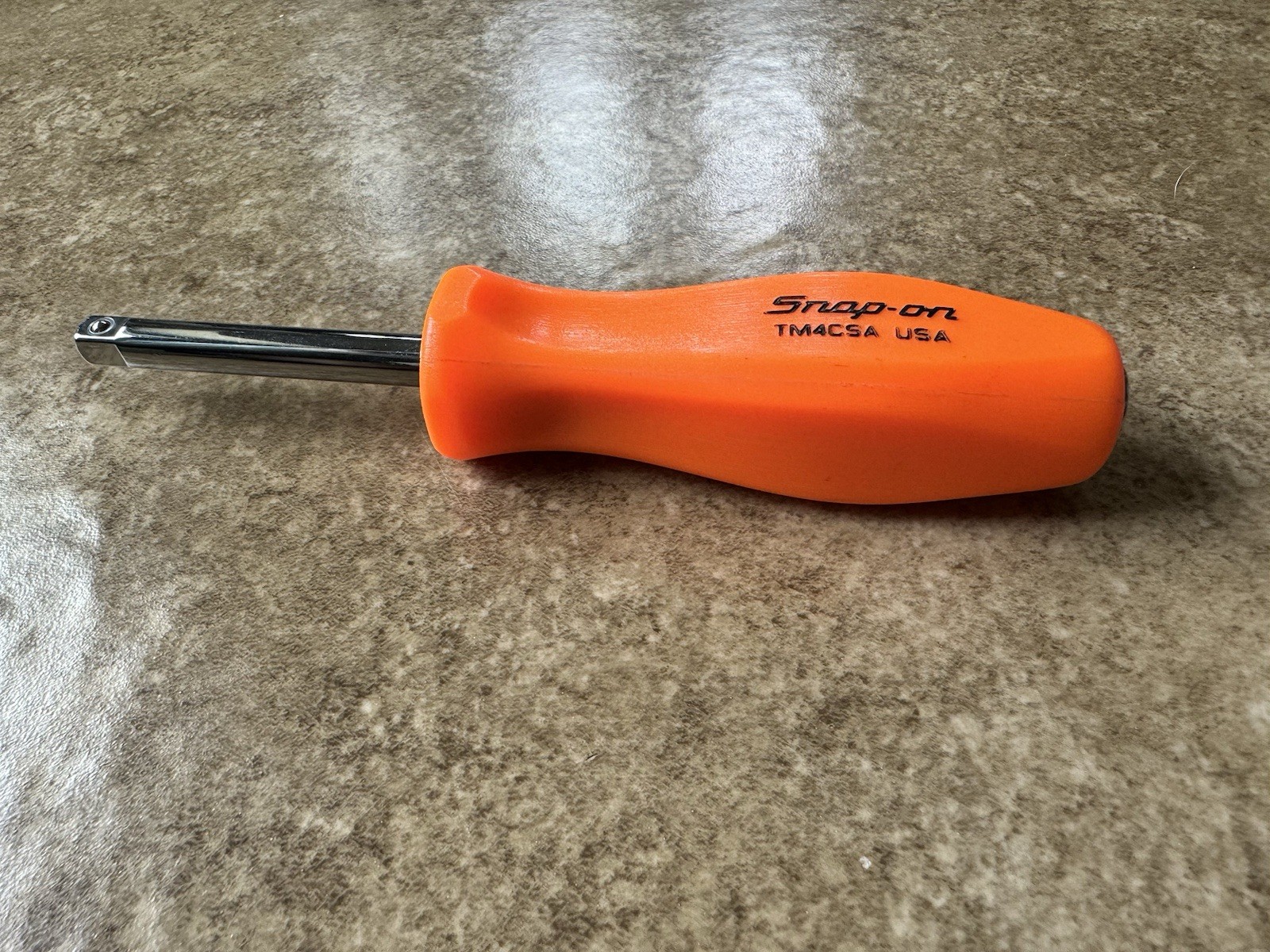 🟠 NEW Snap-On ORANGE Hard Handle 1/4″ MALE / FEMALE Socket Driver TM4CSAO U.S.A