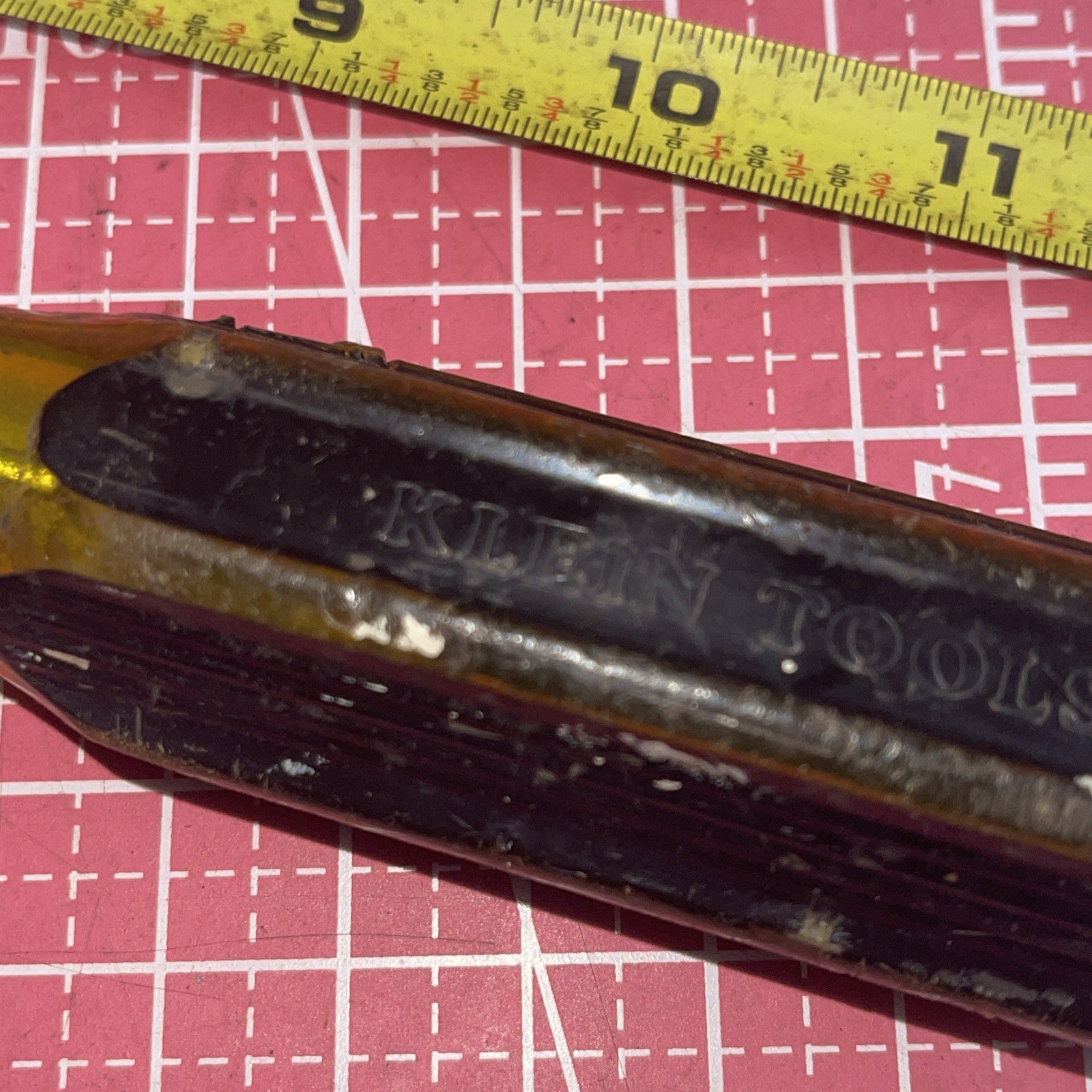 Vintage Klein USA 19432 Screwdriver 12 In Long 3/8 In Cabinet Tip Square Shank