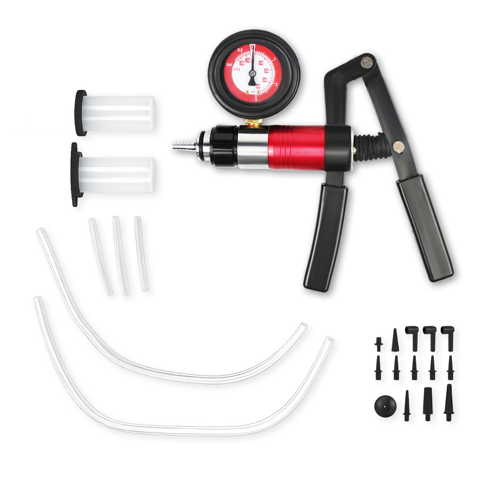 21pcs Hand Held Vacuum Pressure Pump Tester Brake Fluid Bleeder Bleeding Tool US