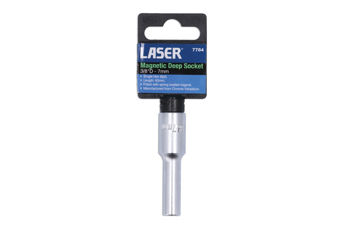 Laser 7784 3/8″ Drive Metric 7mm Magnetic Deep Socket