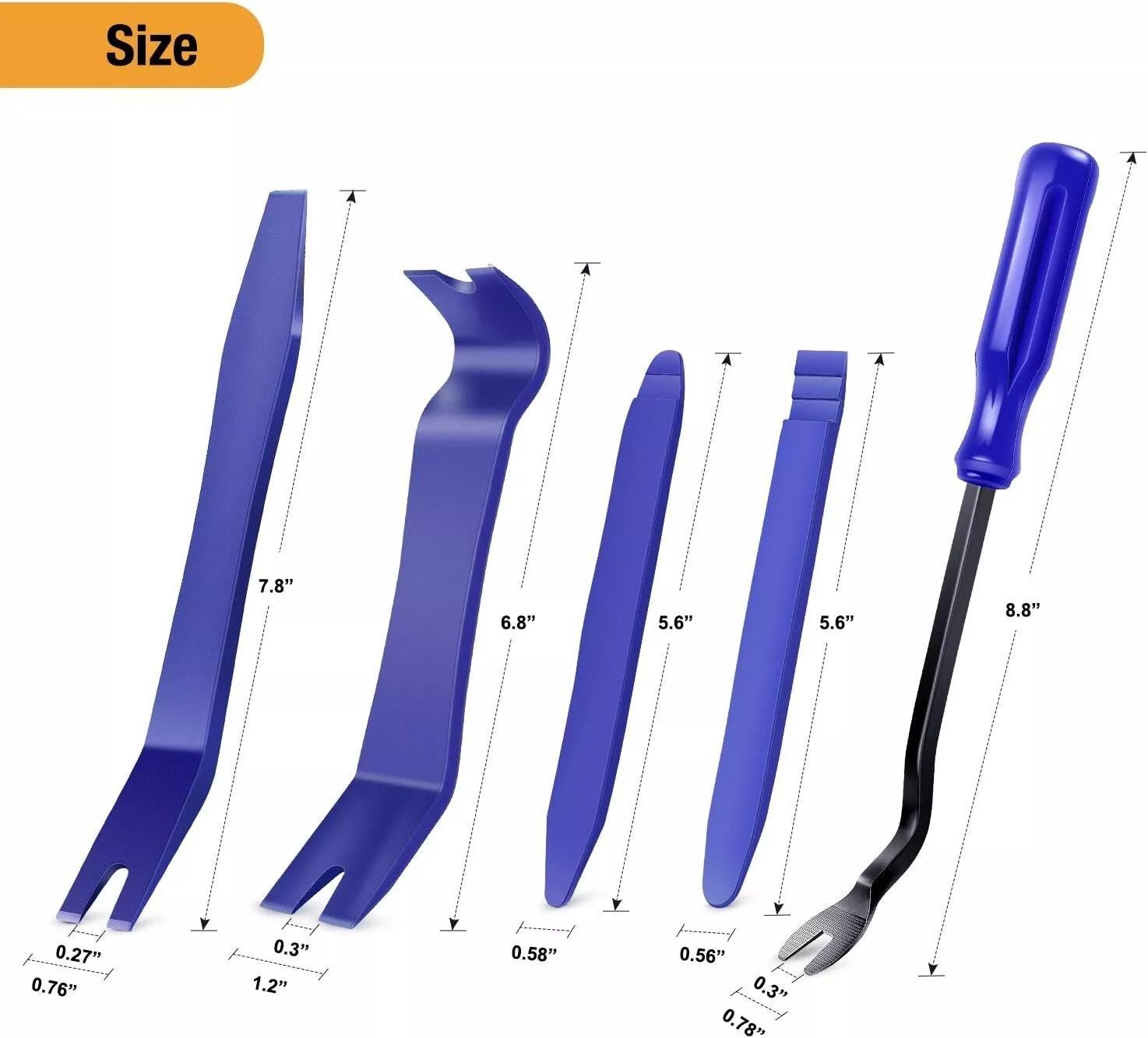 5XPlastic Trim Removal Pry Tool Set for Car Radio Panel Door Dash Clip Fasteners