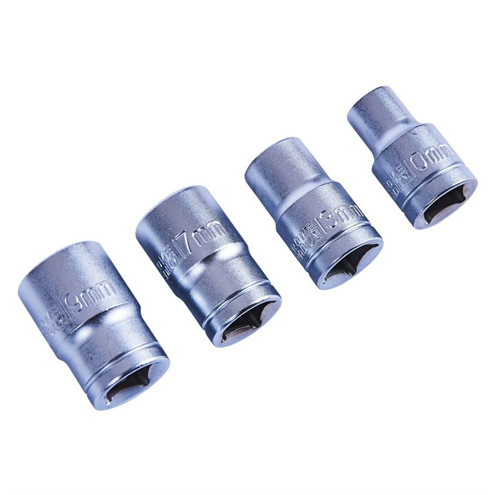 4pc 1/2″ SQUARE DRIVE SOCKET SET 10 13 17 19mm METRIC SOCKETS GARAGE DIY TOOLS