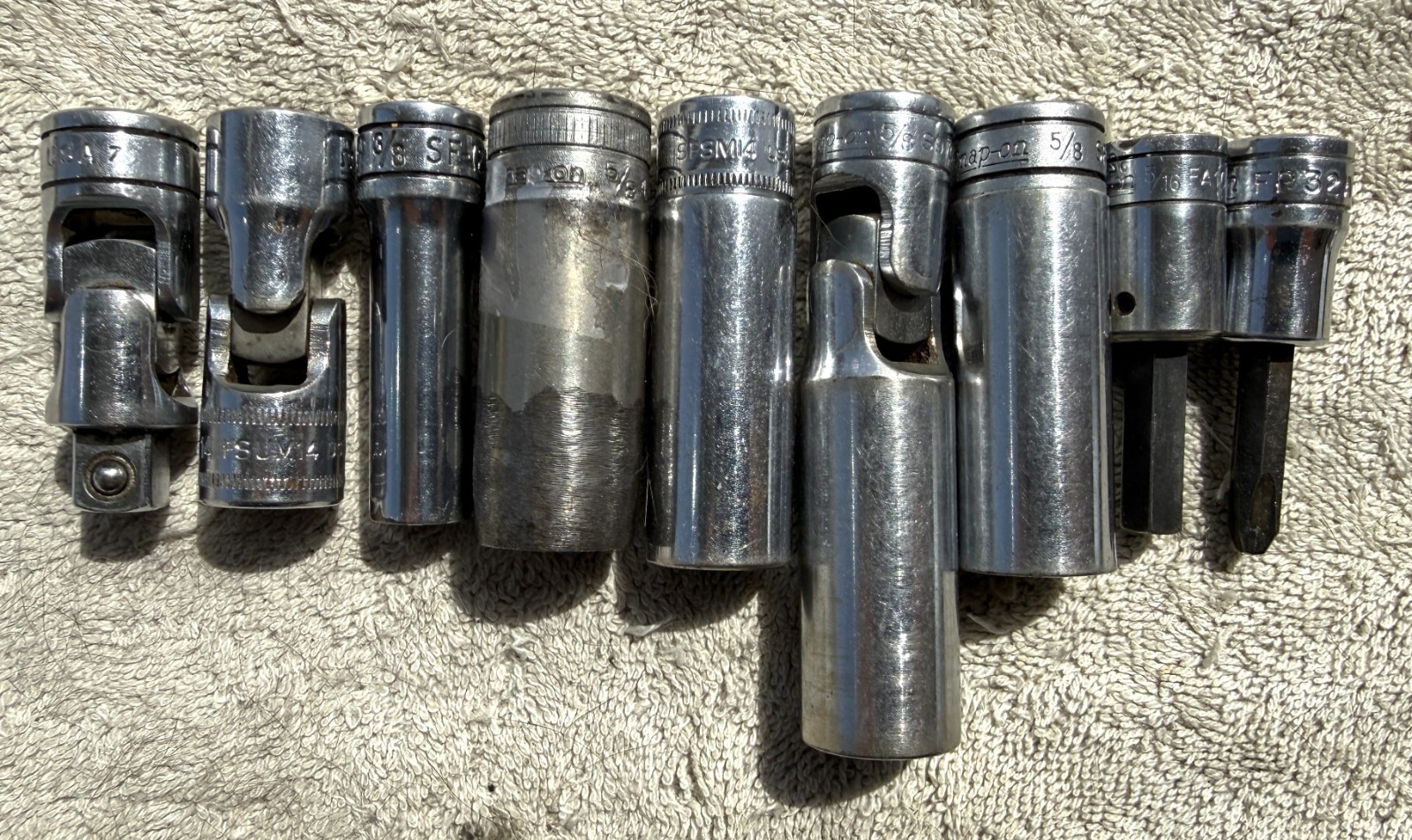 LOT OF 9 SNAP-ON SOCKETS – AS PICTURED