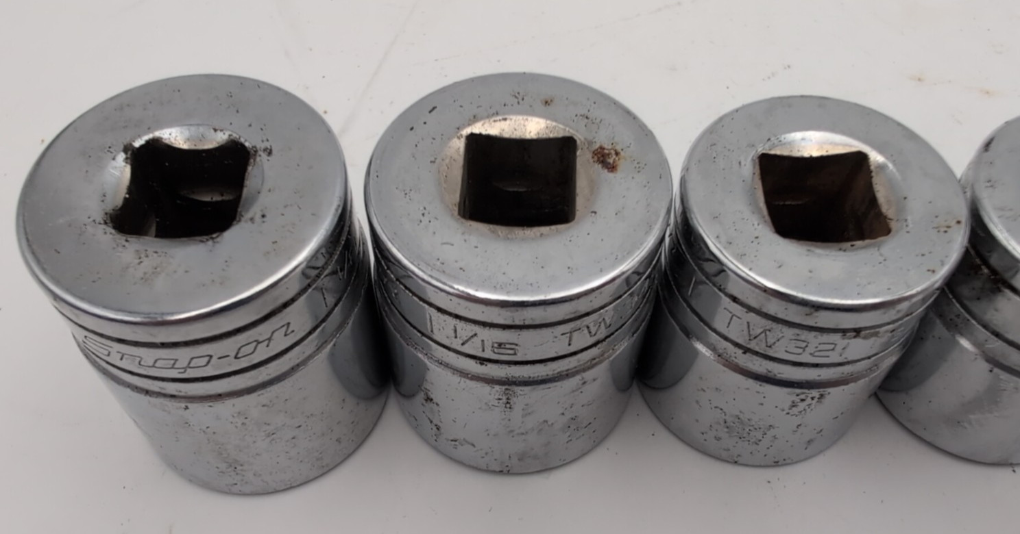 Snap-On Tools USA 5pc Large SAE Socket Set Lot, 1/2″ Drive