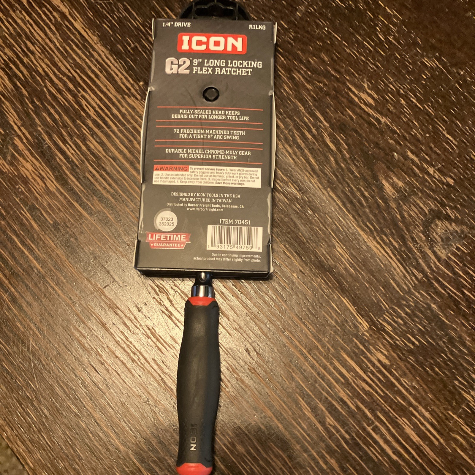 ICON R1LKG G2 9″ LONG LOCKING FLEX RATCHET 1/4 INCH DRIVE